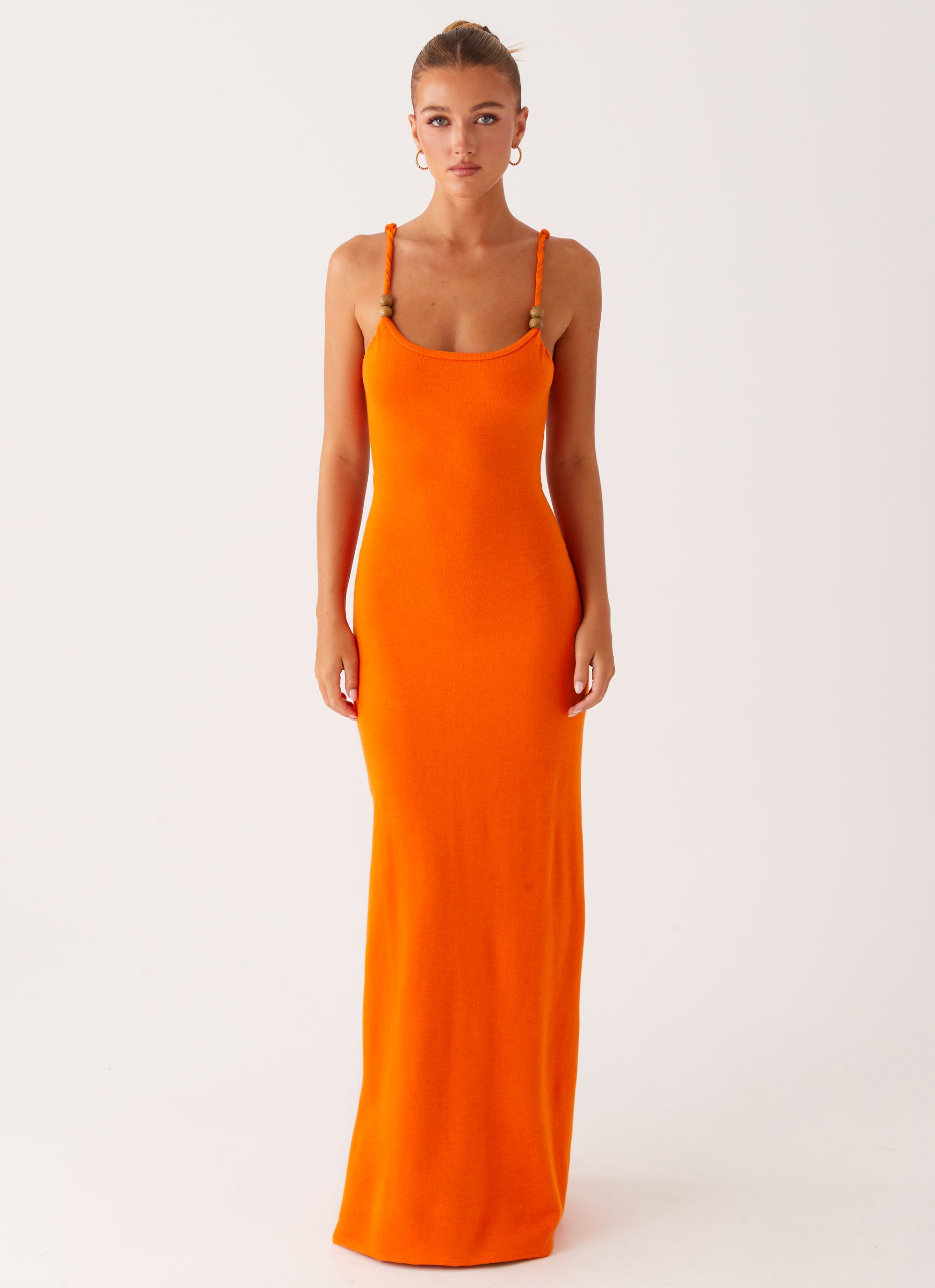 Elaina Knit Maxi Dress - Orange Orange / L-XL Elaina Knit Maxi Dress - Orange Orange / L-XL