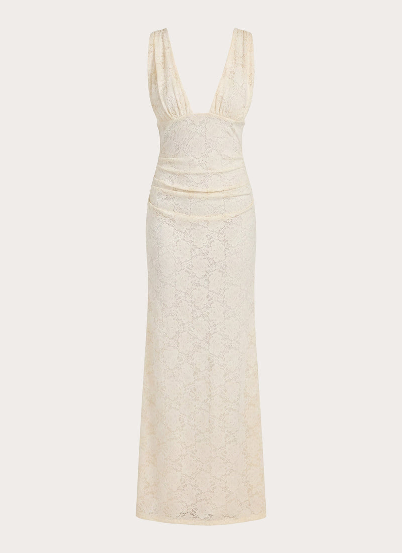 Aarin Lace Maxi Dress - Cream