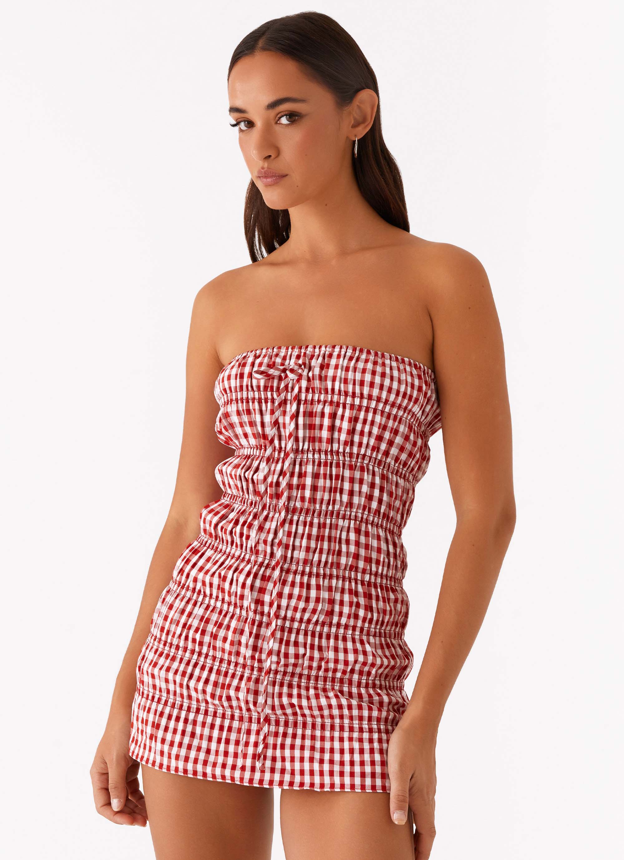 Adele Mini Dress - Red Gingham Adele Mini Dress - Red Gingham