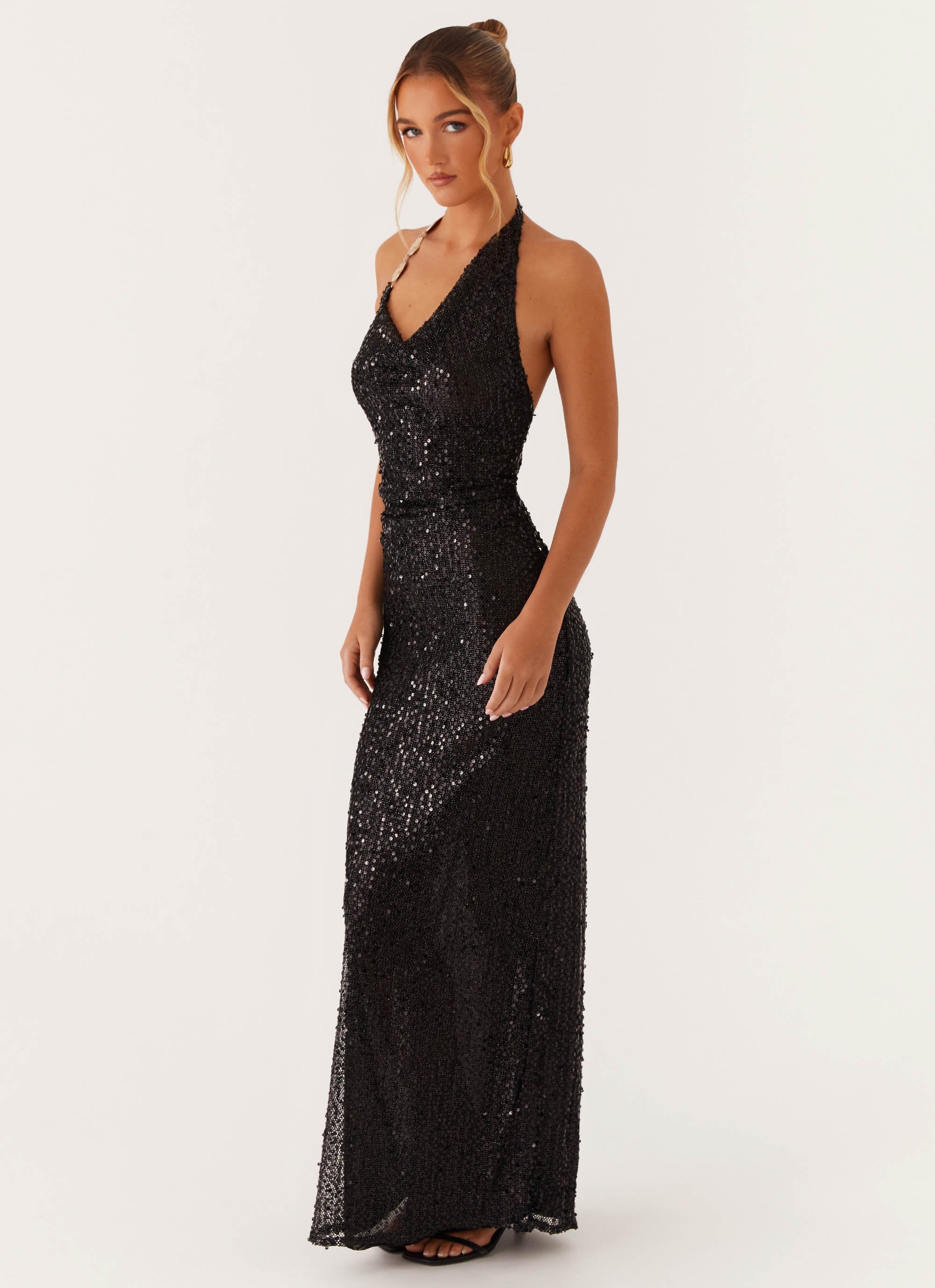 After Tonight Sequin Cowl Neck Maxi Dress - Black Peppermayo US After Tonight Sequin Cowl Neck Maxi Dress - Black Peppermayo US