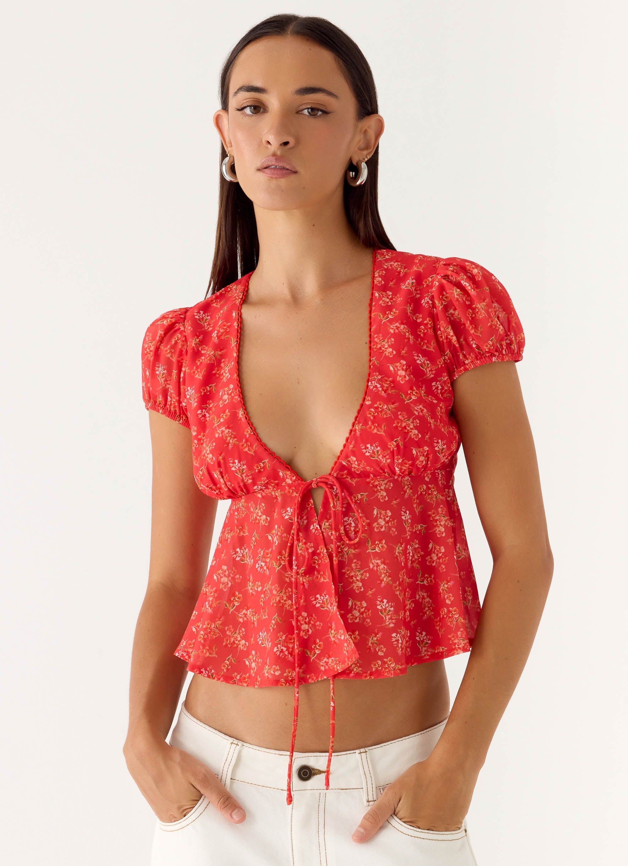 Ailani Top - Magenta Red Rose – Peppermayo US