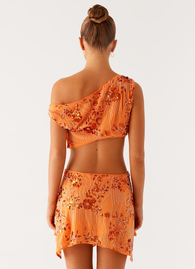 Aletta Sequin Mini Dress - Orange