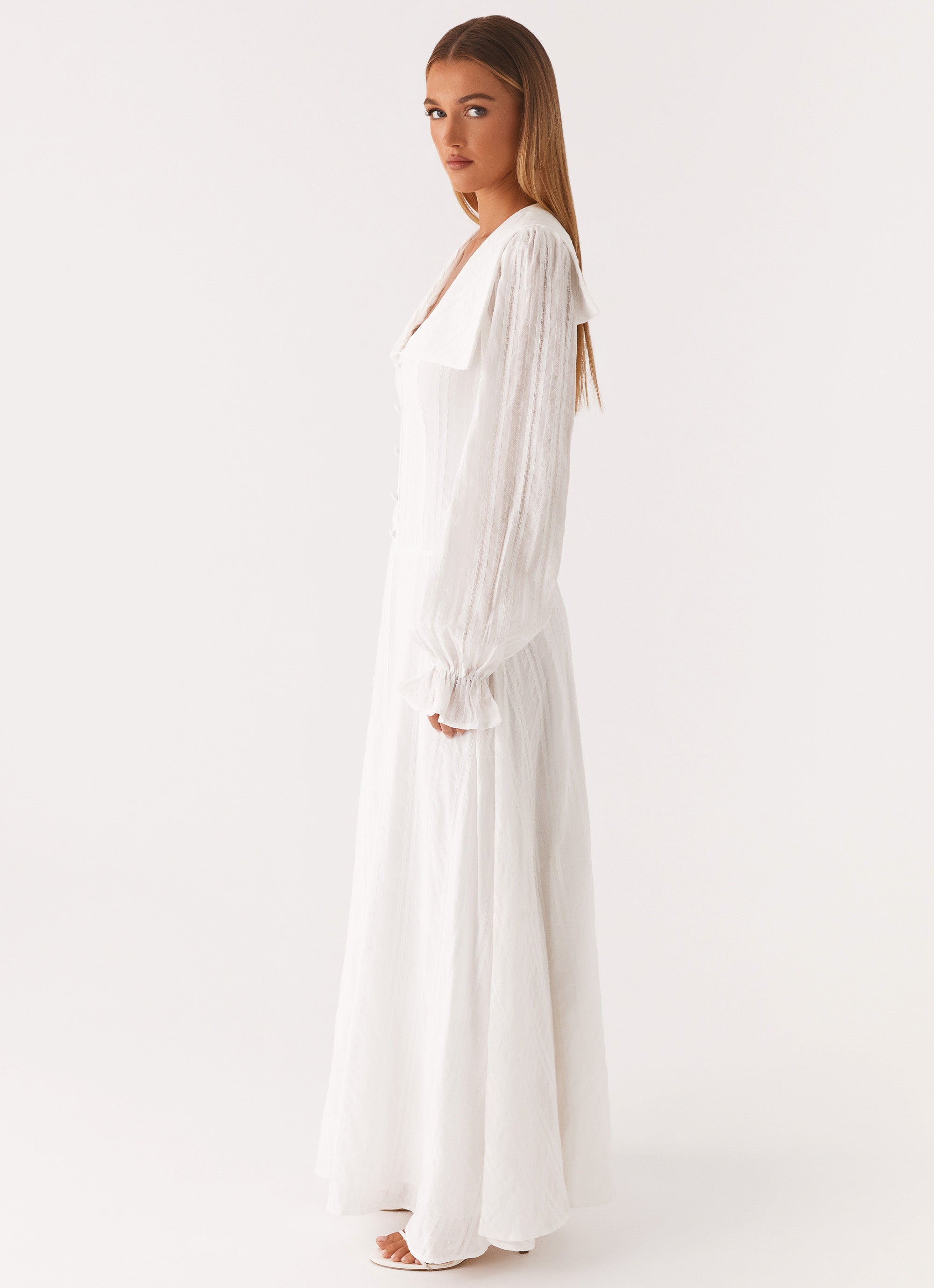 Alima Long Sleeve Maxi Dress - White Peppermayo US Alima Long Sleeve Maxi Dress - White Peppermayo US