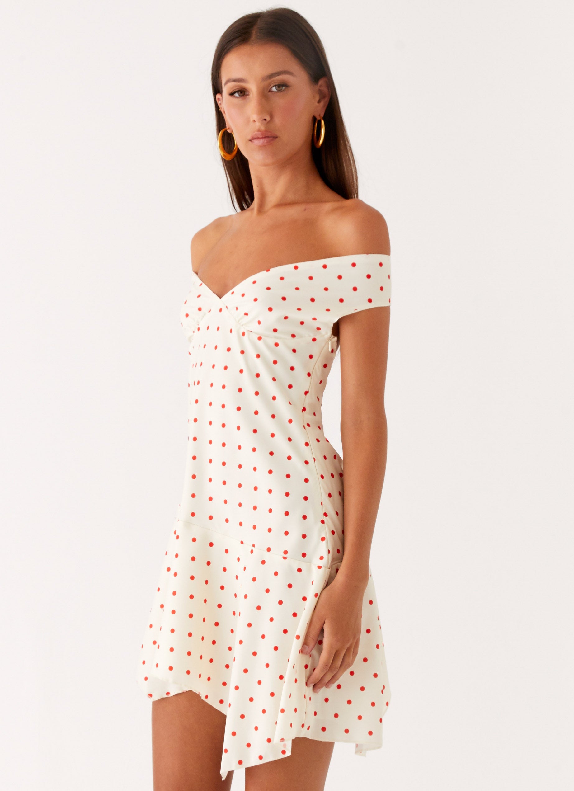 Alma Mini Dress - White Red Polka Dot White Red Polka Dot / US 16 Alma Mini Dress - White Red Polka Dot White Red Polka Dot / US 16