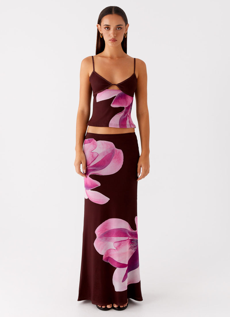 Alpha Maxi Skirt Dark Chocolate 1