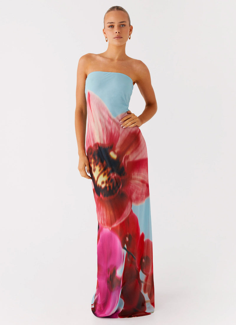 Amelle Maxi Dress - Turquoise Bloom