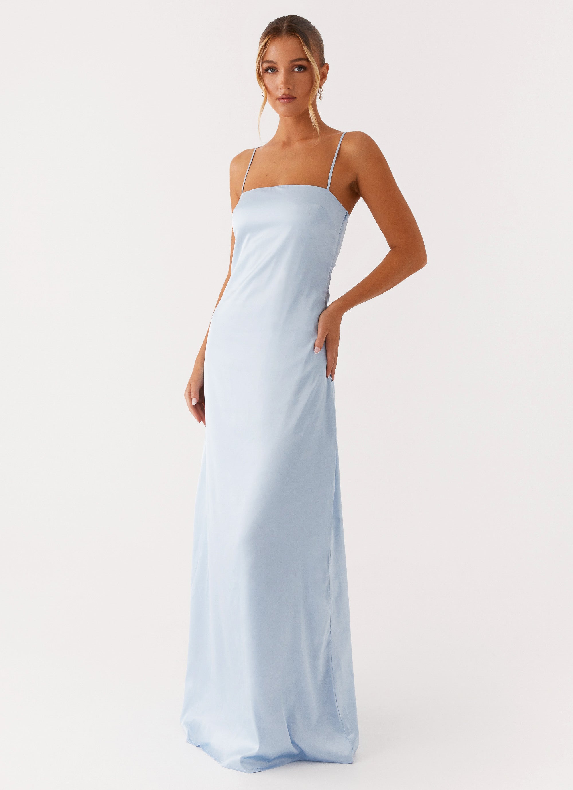 powder blue long dress Aster Bloom Maxi Dress