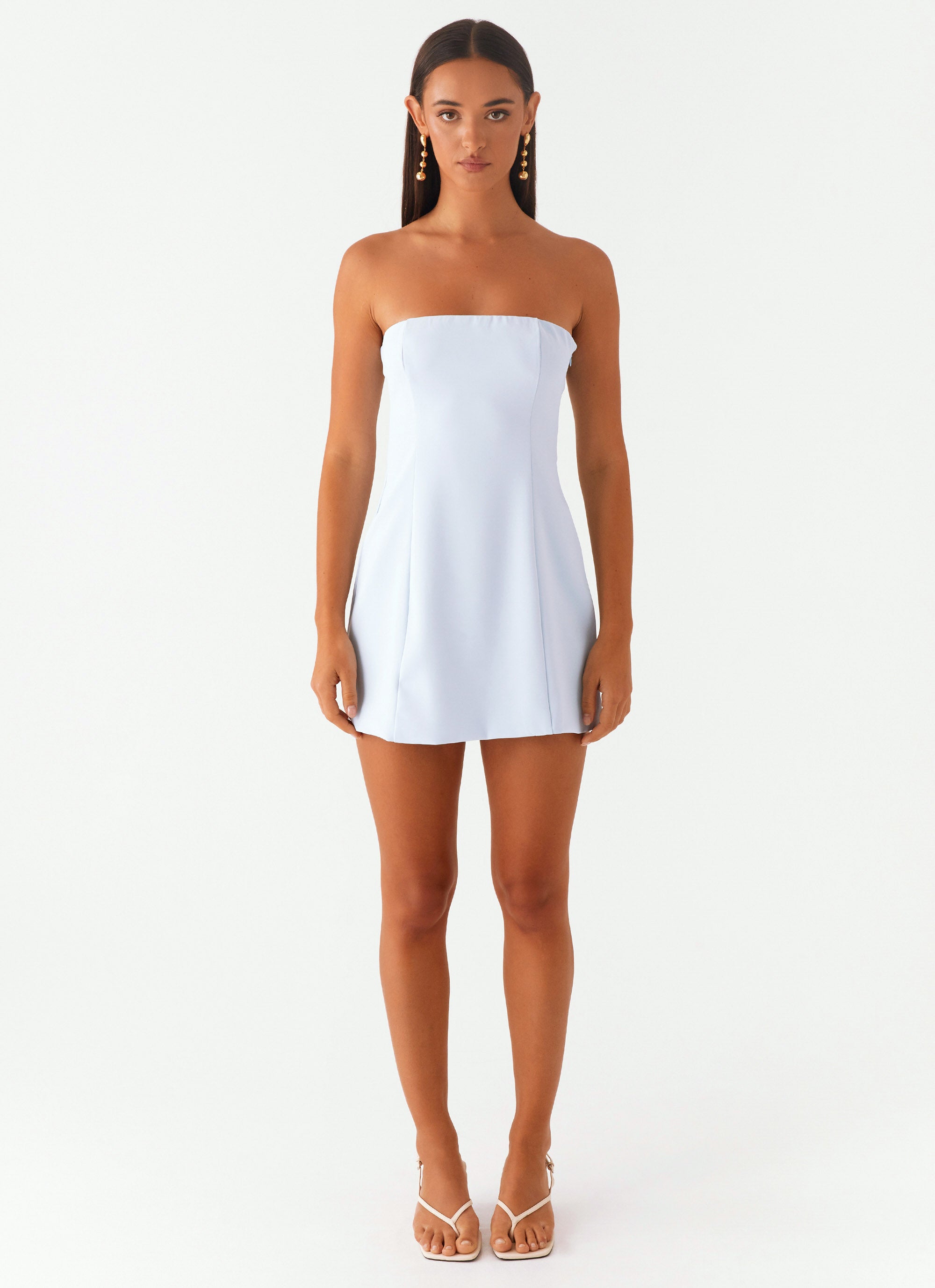 peppermayo exclusive patsie strapless mini dress blue Patsie Strapless Mini Dress