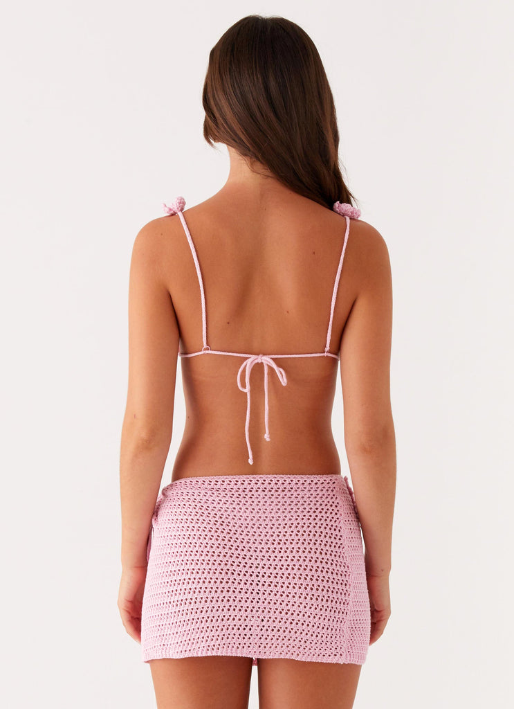 Aziza Crochet Bikini Top Pink 3 Peppermayo