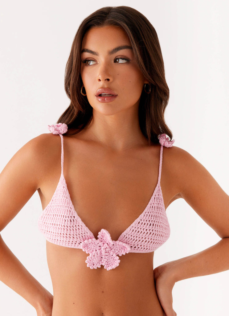 Aziza Crochet Bikini Top Pink 6 Peppermayo