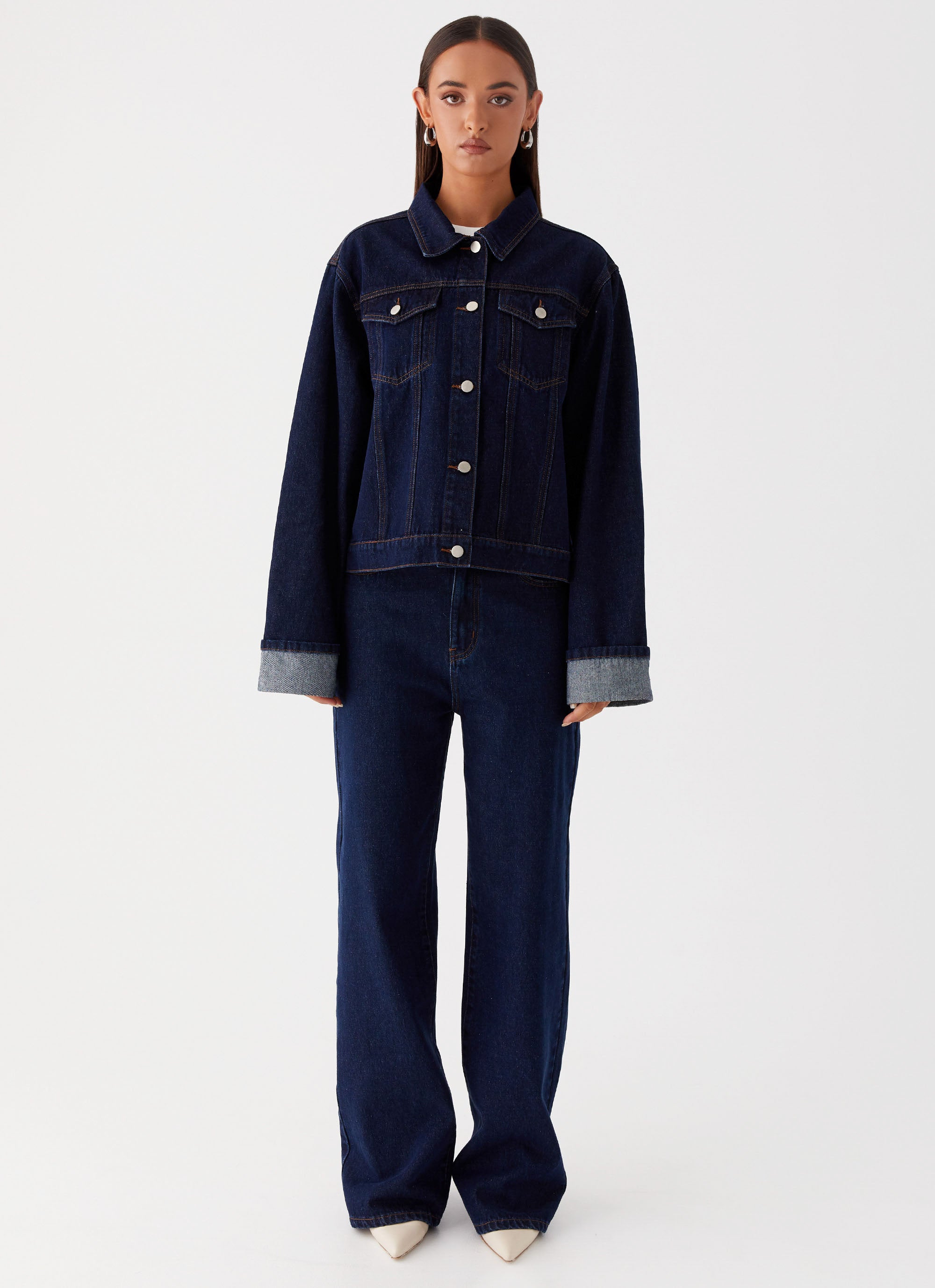Back Again Oversized Denim Jacket - Blue – Peppermayo US