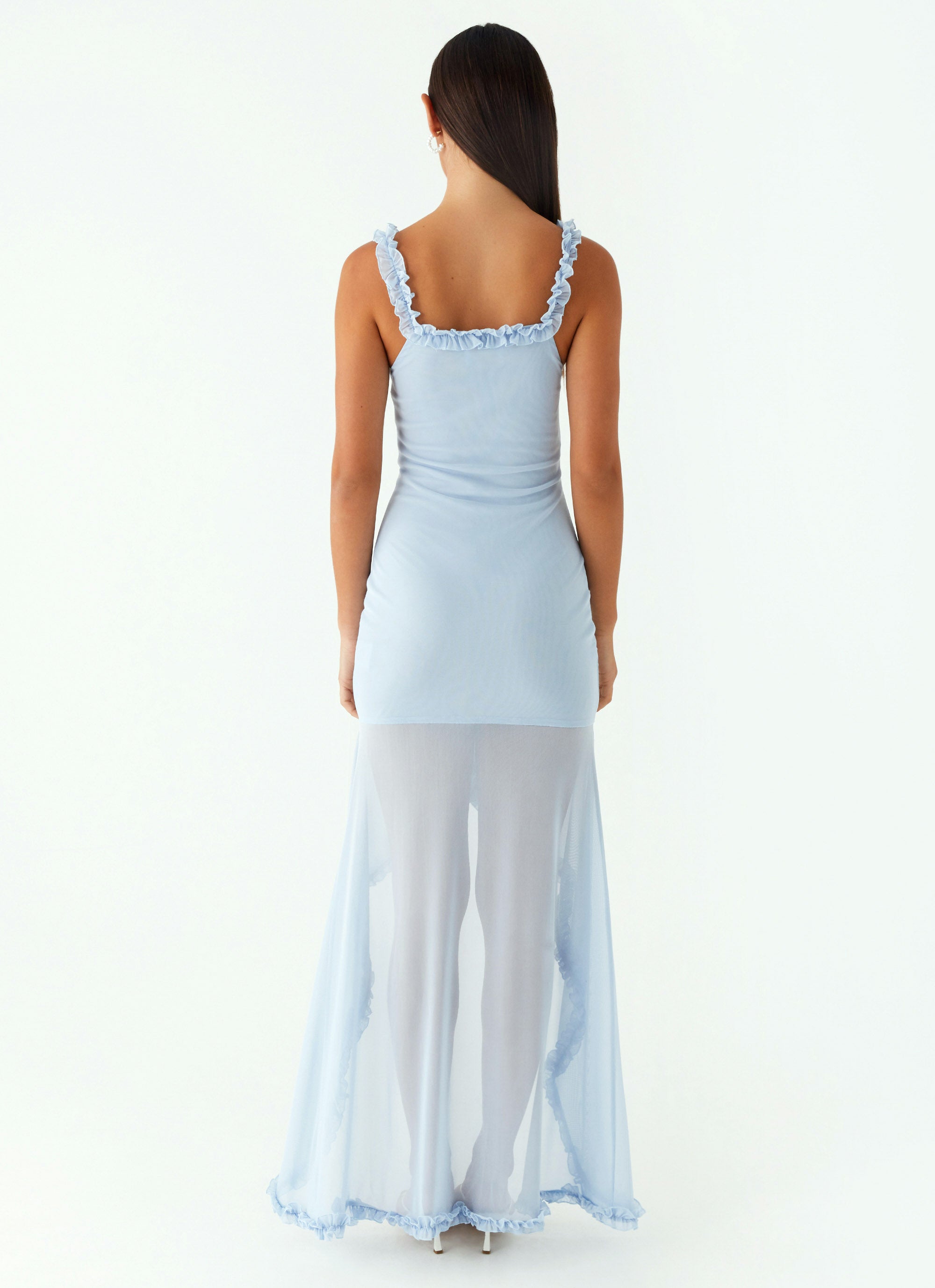 belinda maxi dress Belinda Light Blue Sequin Maxi Dress - US 8