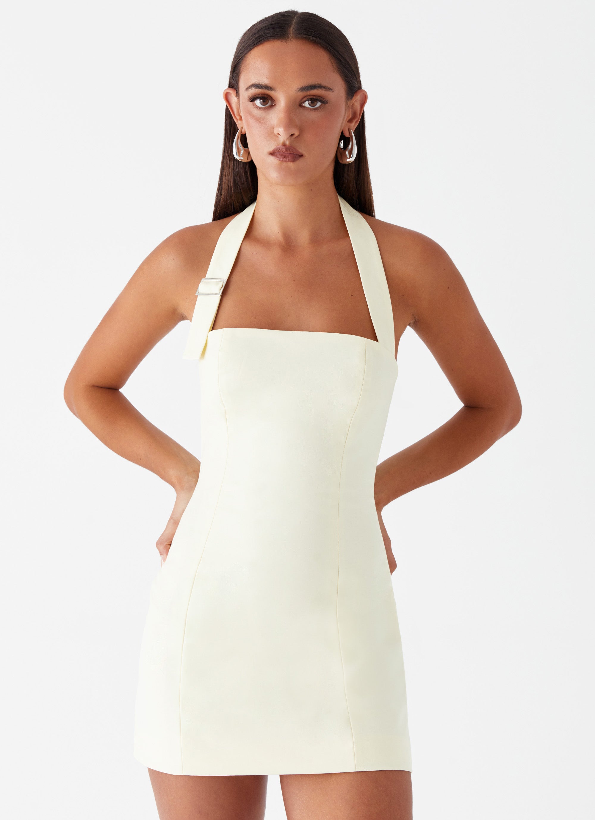 peppermayo halter dress Alicia Satin Halter Mini Dress