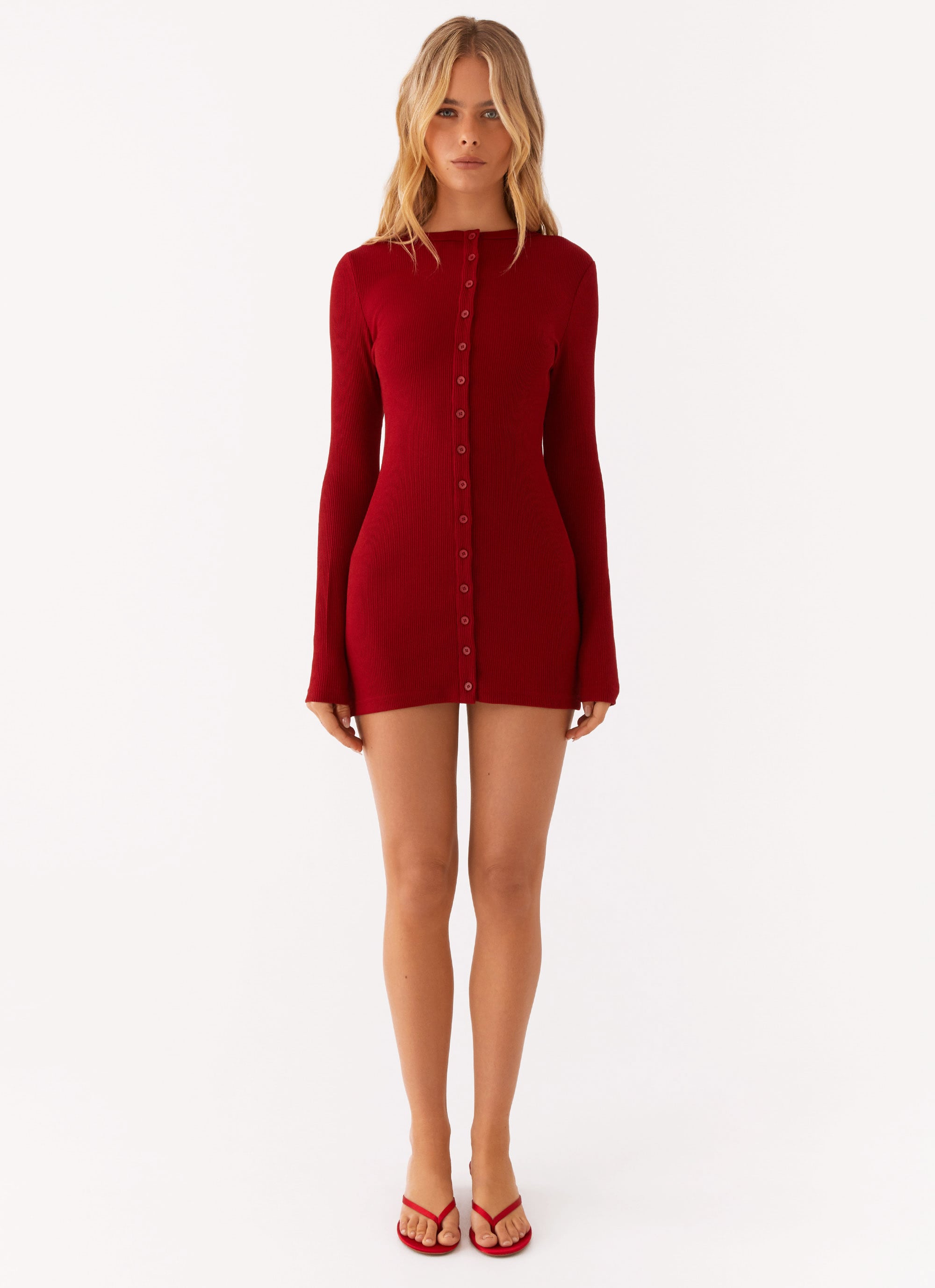 Blair Long Sleeve Mini Dress - Red Peppermayo US Blair Long Sleeve Mini Dress - Red Peppermayo US