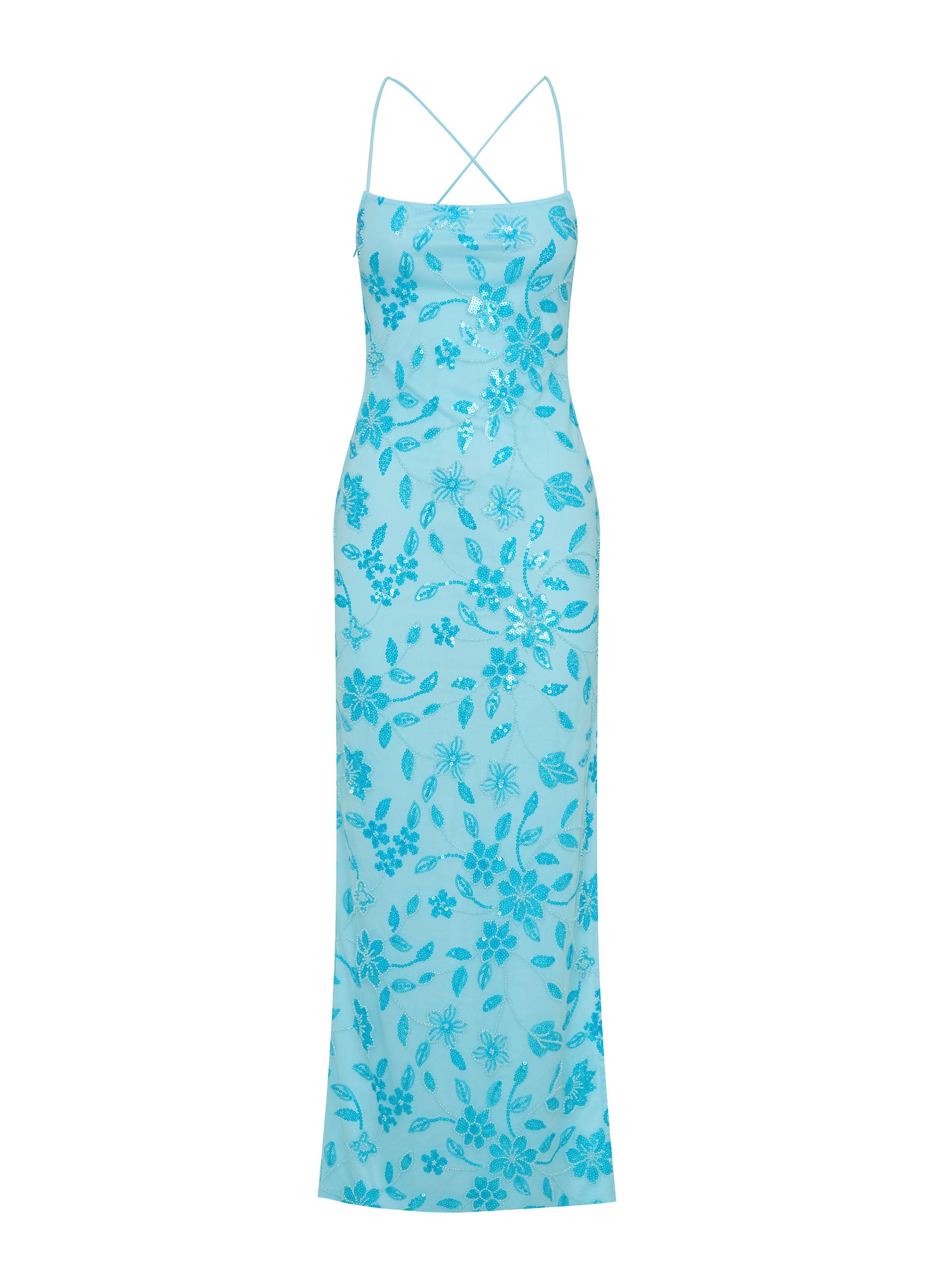Bright Lights Beaded Maxi Dress - Blue Blue / US 12 Bright Lights Beaded Maxi Dress - Blue Blue / US 12