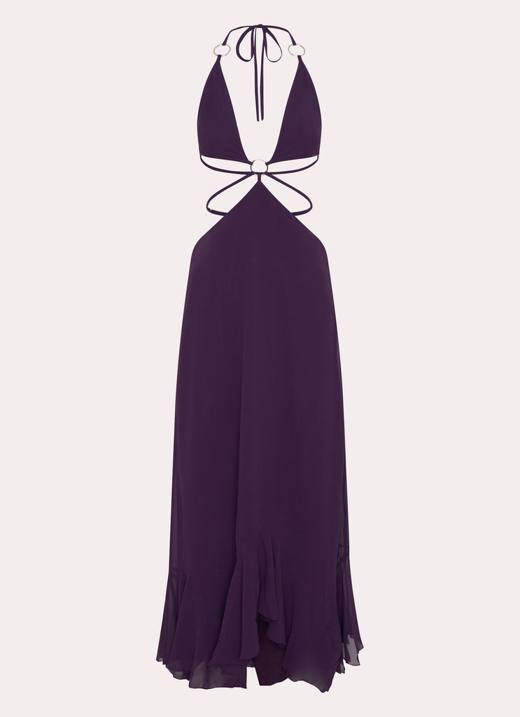 Bronx Halterneck Maxi Dress - Mulberry