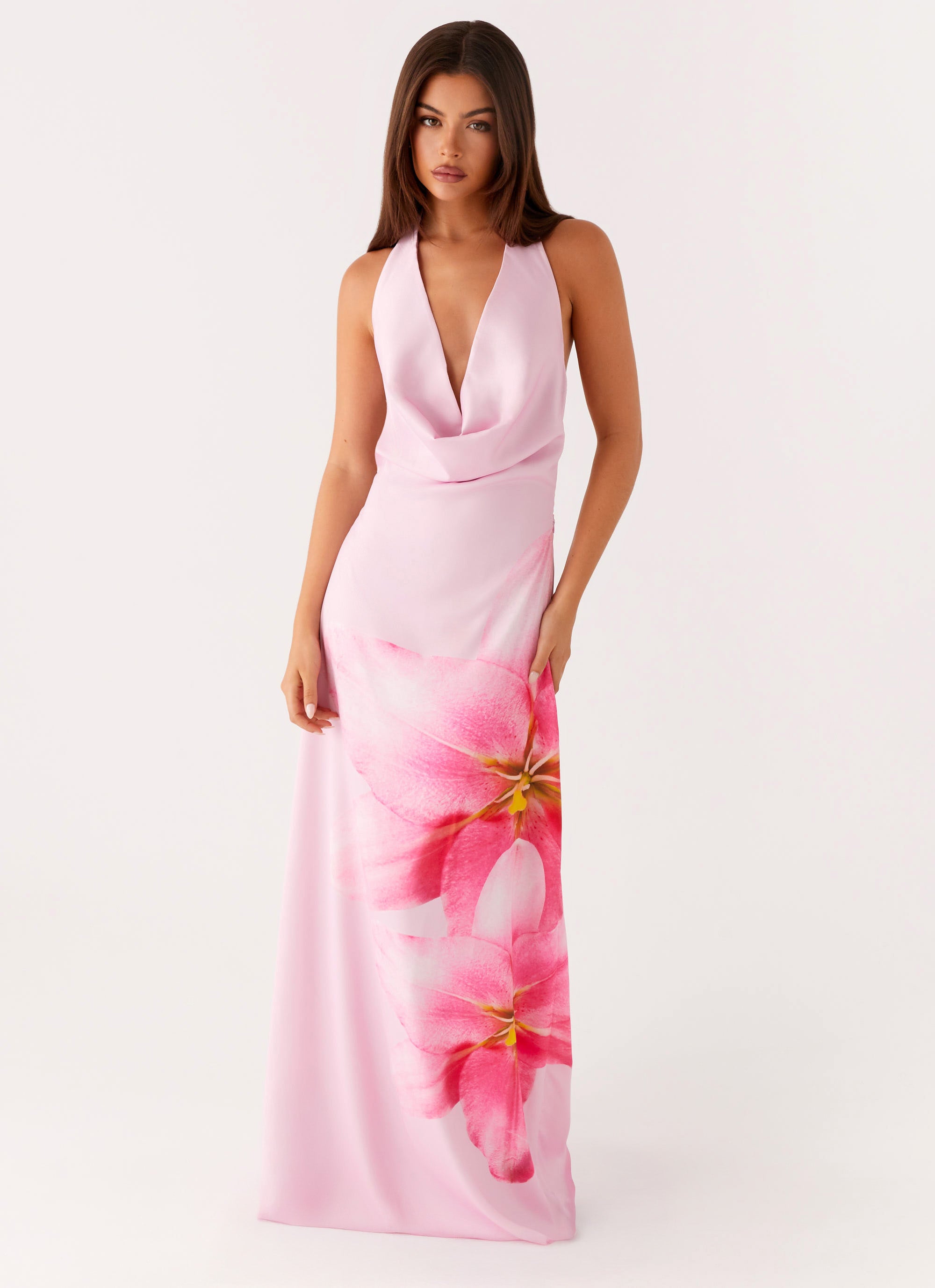 Bryony Cowl Maxi Dress - Pink Pink / US 10 Bryony Cowl Maxi Dress - Pink Pink / US 10