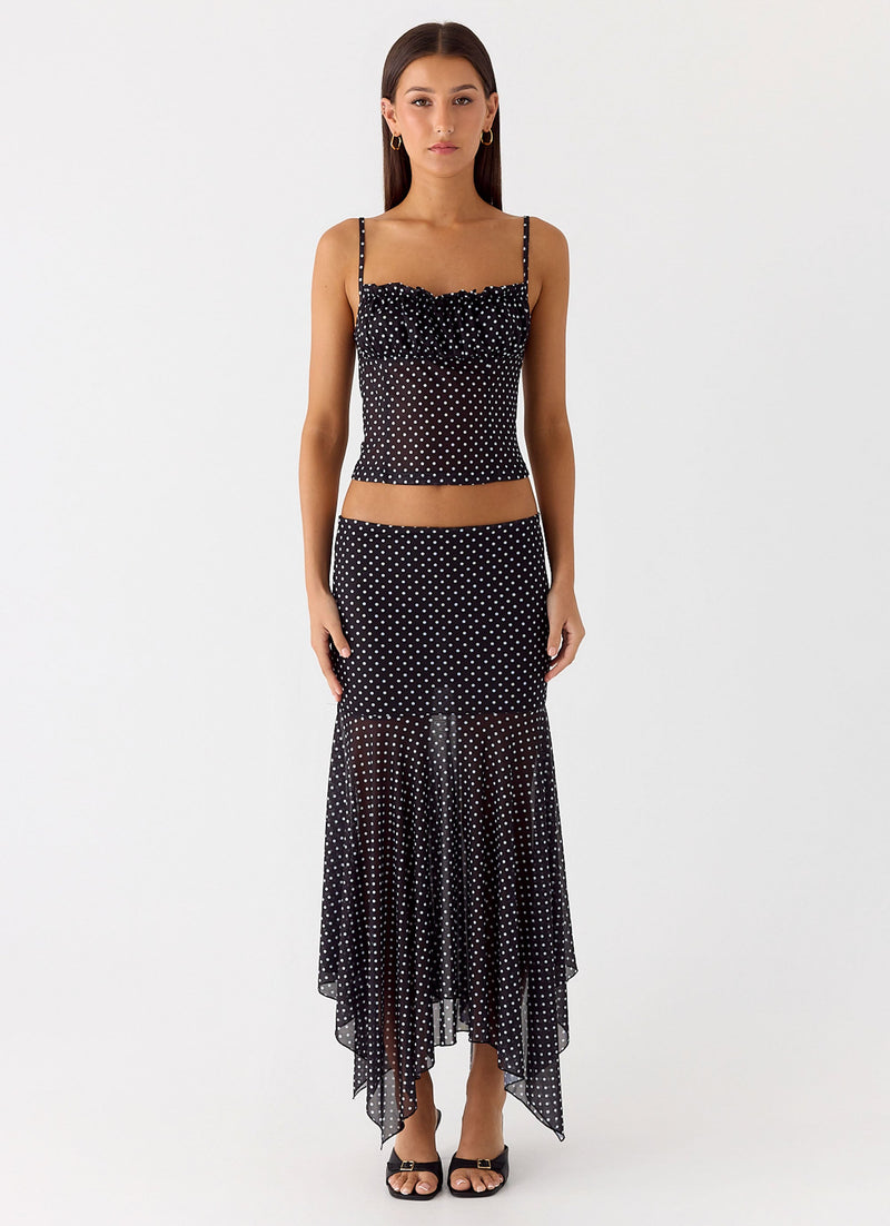 Buffy Top - Black Polkadot