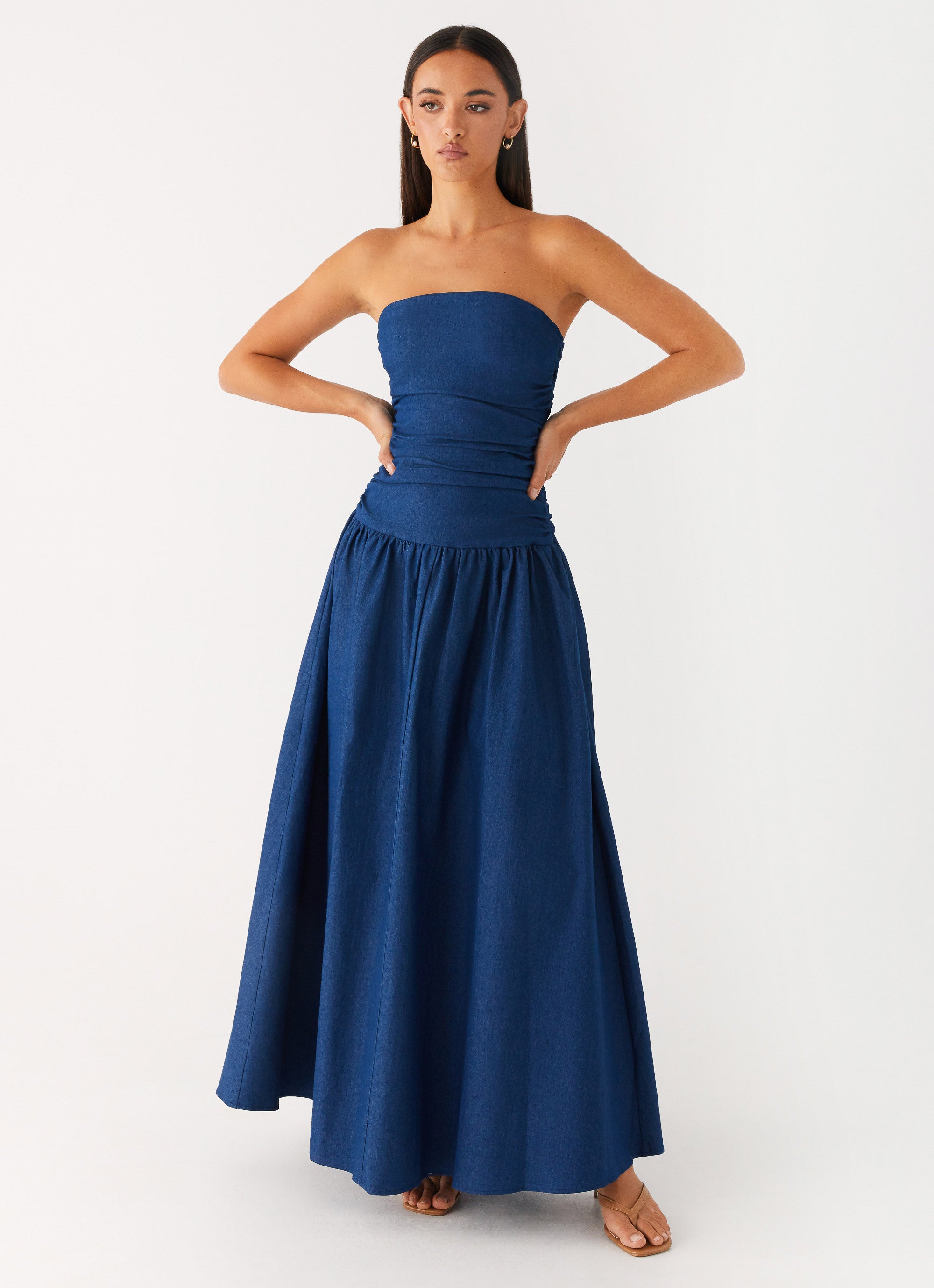 Carmel Denim Maxi Dress - Indigo Peppermayo US Carmel Denim Maxi Dress - Indigo Peppermayo US