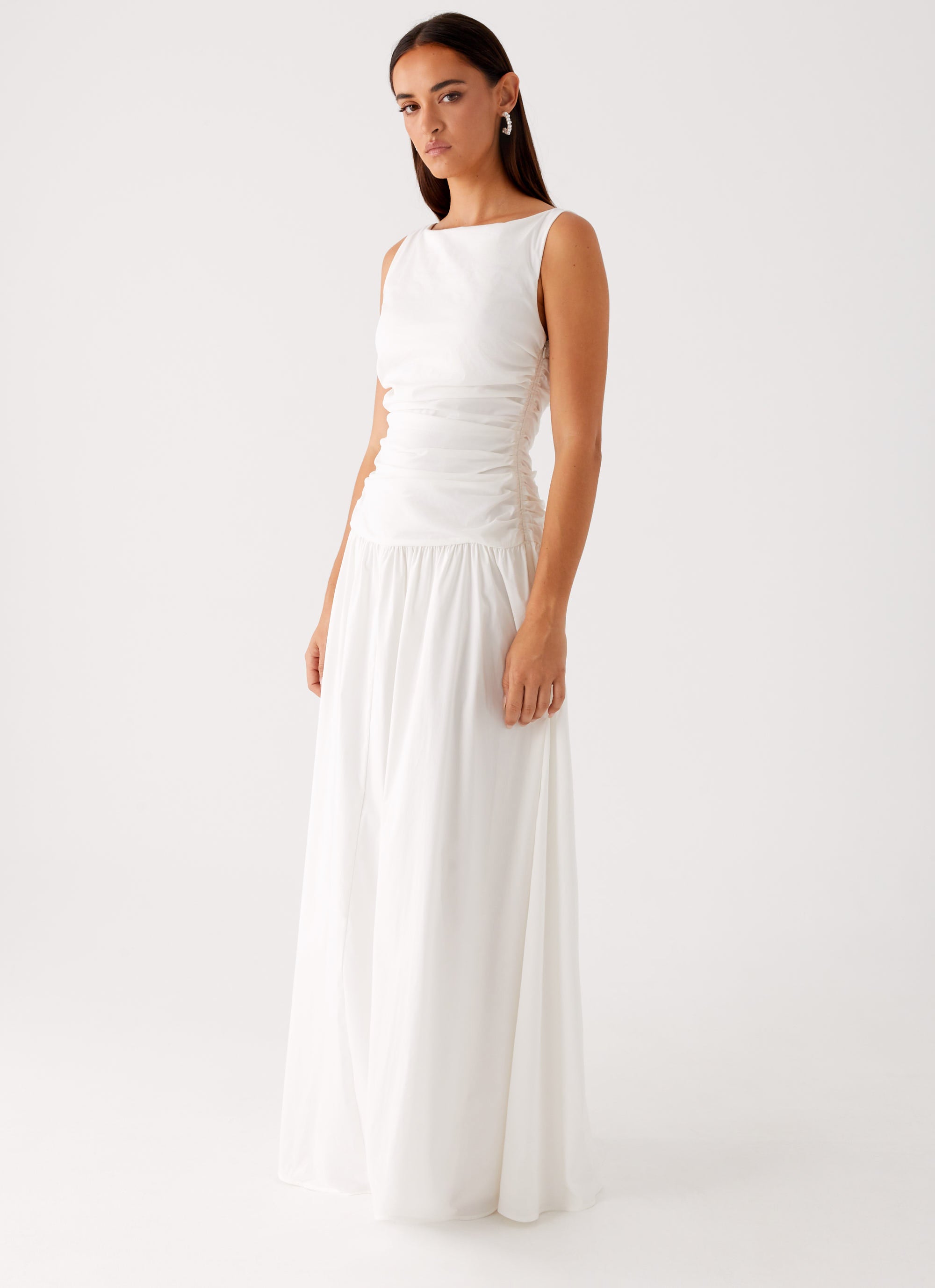 Carmel High Neck Maxi Dress - White Carmel High Neck Maxi Dress - White