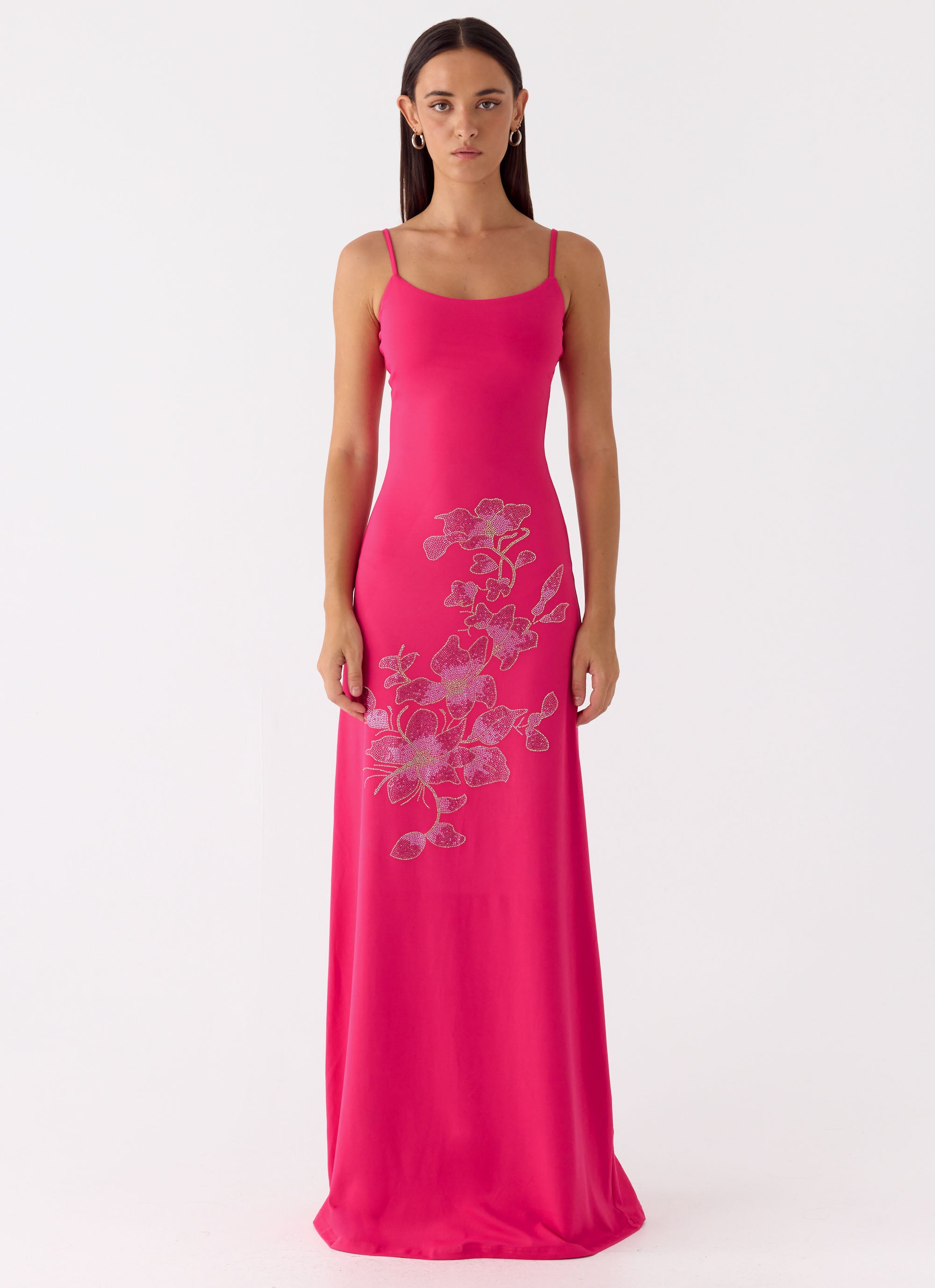 Carmine Embellished Maxi Dress - Fuchsia Fuchsia / US 4 Carmine Embellished Maxi Dress - Fuchsia Fuchsia / US 4