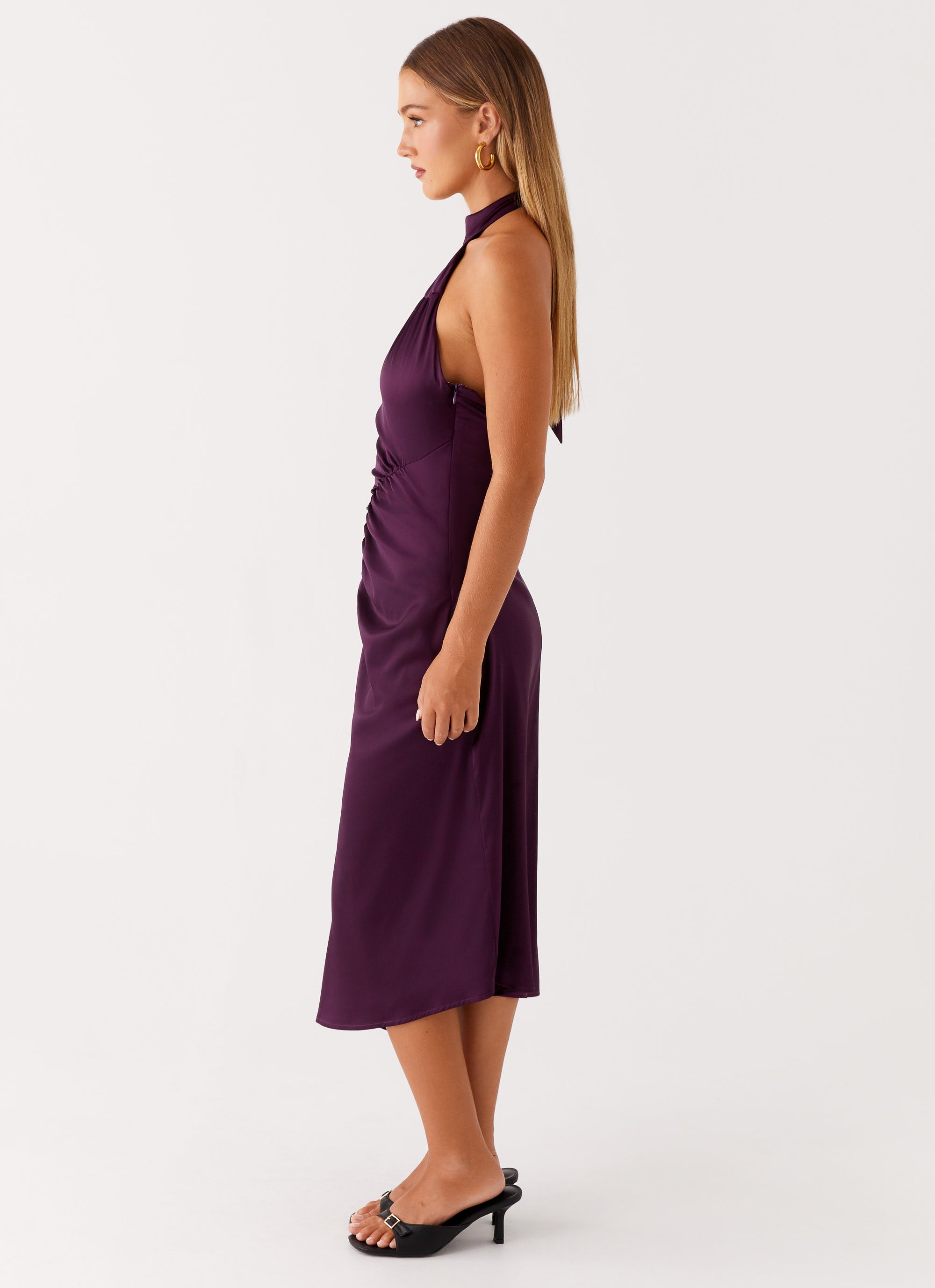 Casta Halterneck Midi Dress - Plum Plum / US 10 Casta Halterneck Midi Dress - Plum Plum / US 10