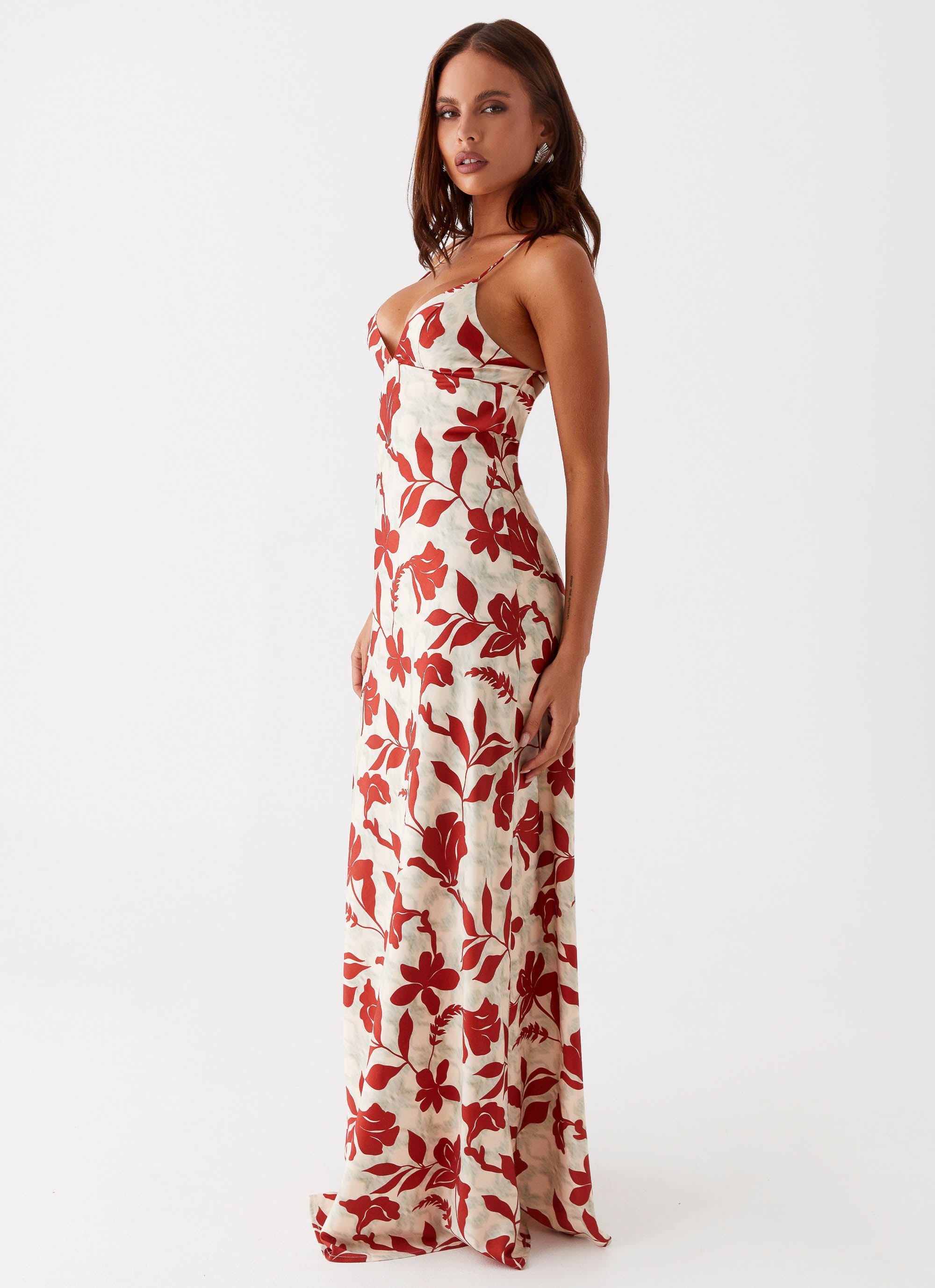 Cecily Maxi Dress - Red Green Floral Peppermayo US Cecily Maxi Dress - Red Green Floral Peppermayo US
