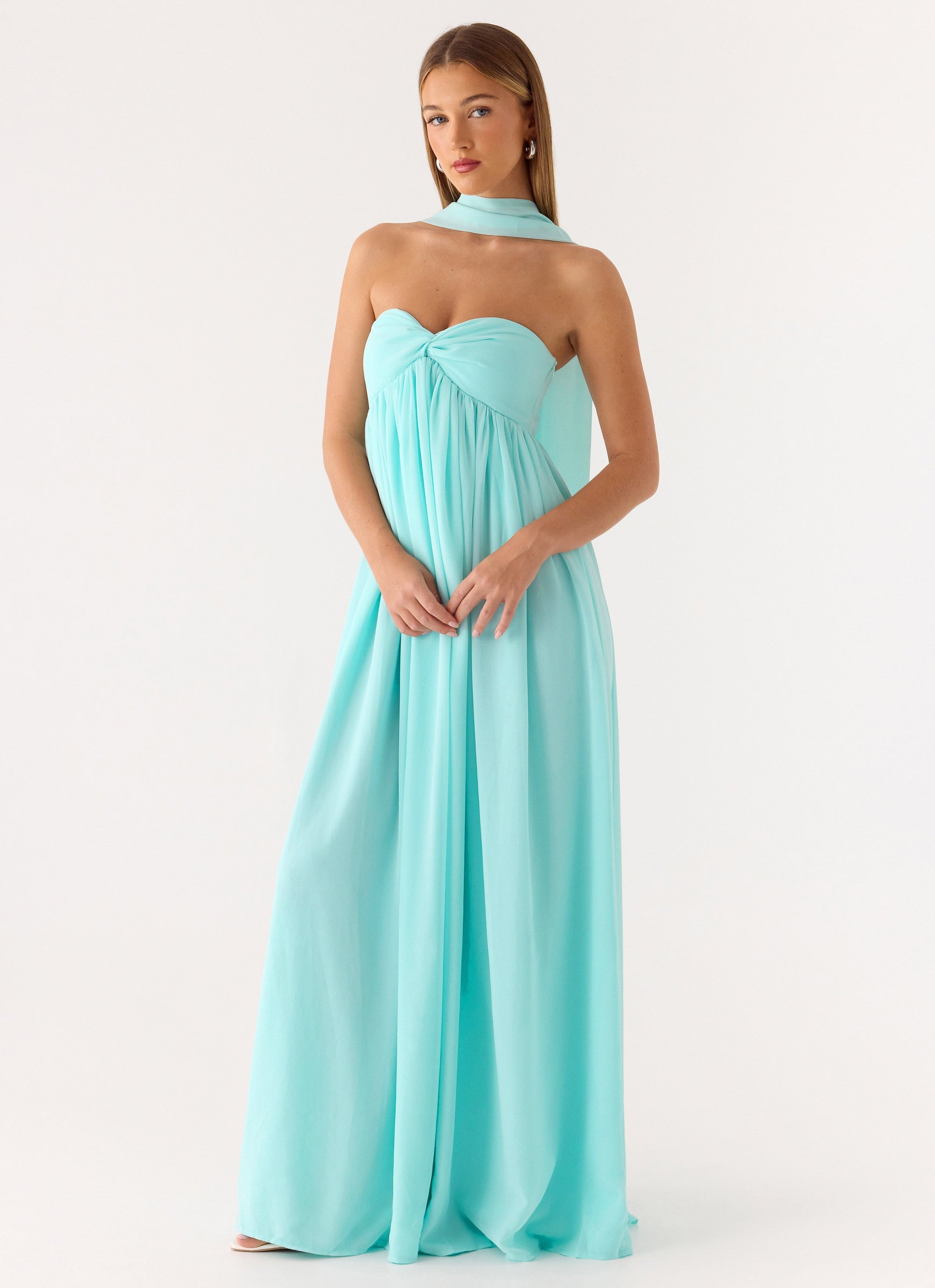 Celestino Scarf Maxi Dress - Aqua Peppermayo US Celestino Scarf Maxi Dress - Aqua Peppermayo US