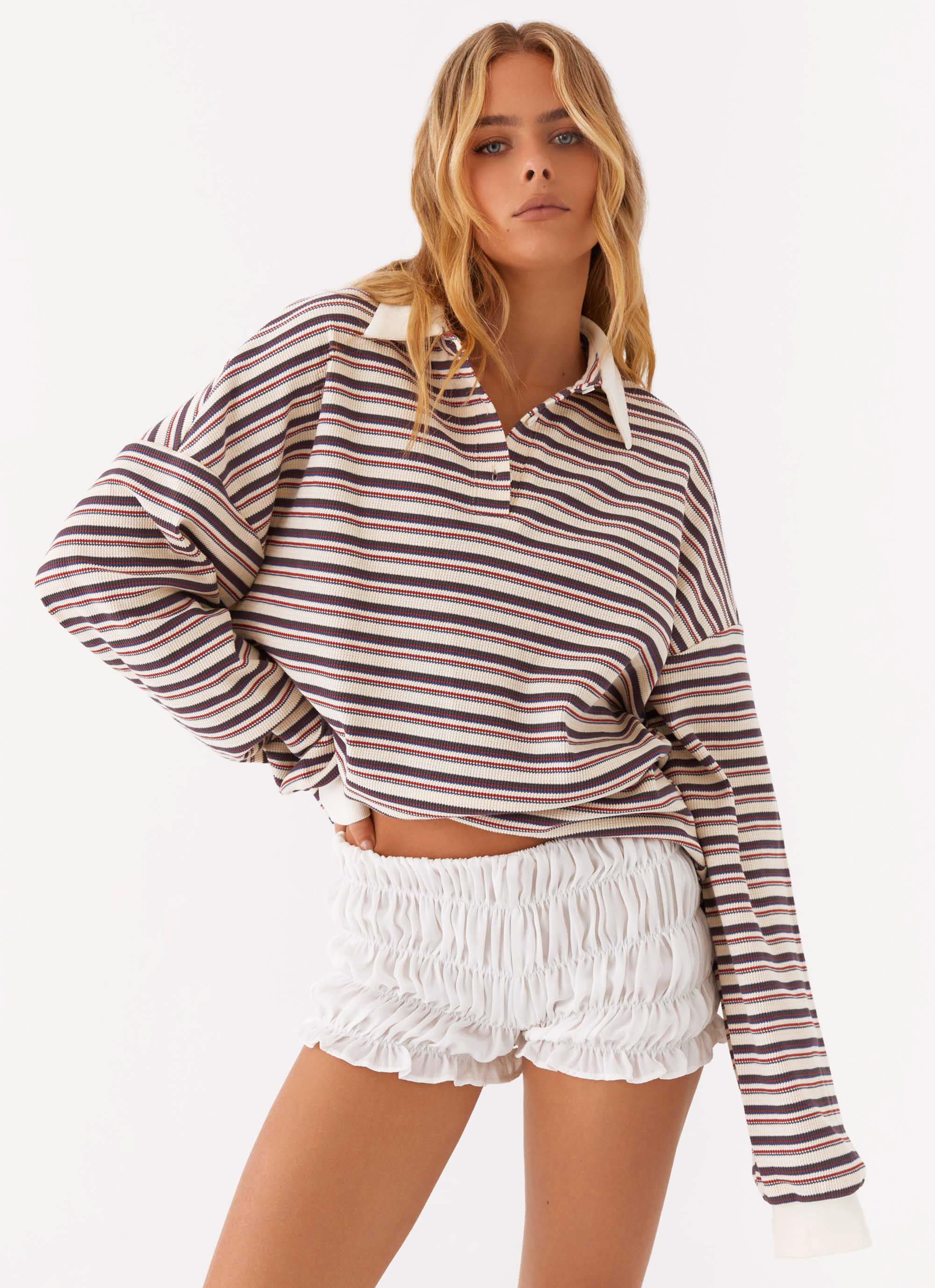 Champion multi stripe crewneck sweatshirt top