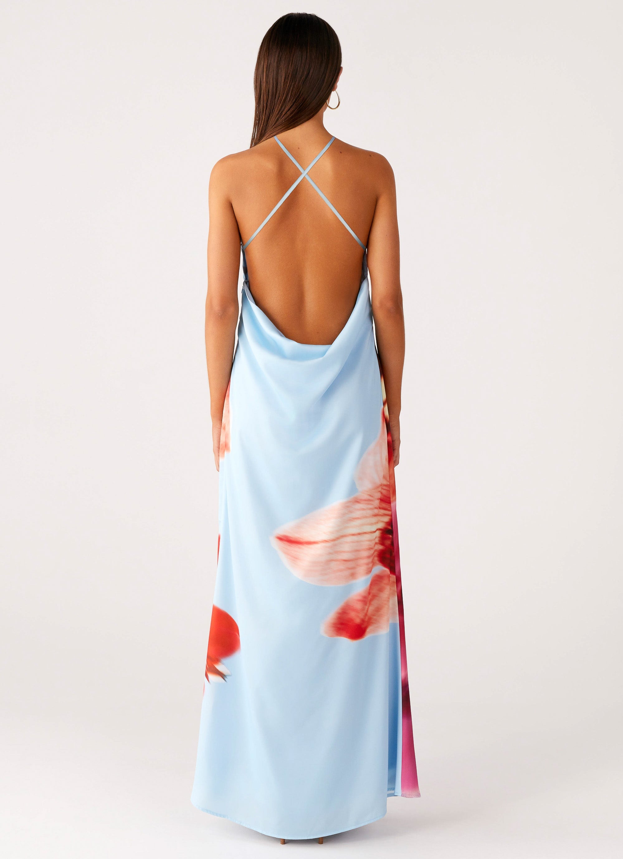 chloe x high summer cotton silk maxi tank dress Chlo - Sleeveless long dress in Silk mousseline - Lovely Teal - 42