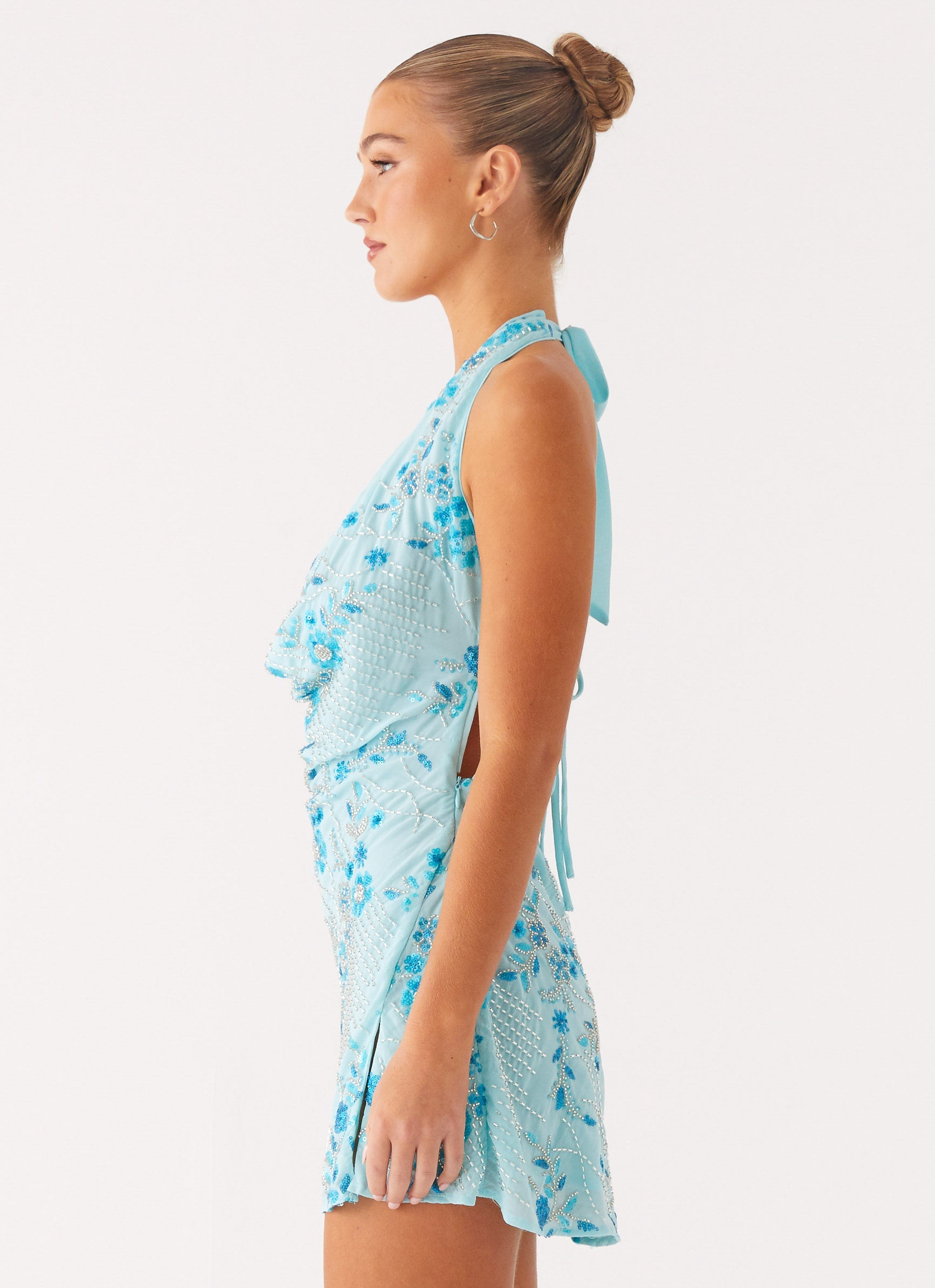 Cinzia Beaded Mini Dress - Blue Peppermayo US Cinzia Beaded Mini Dress - Blue Peppermayo US