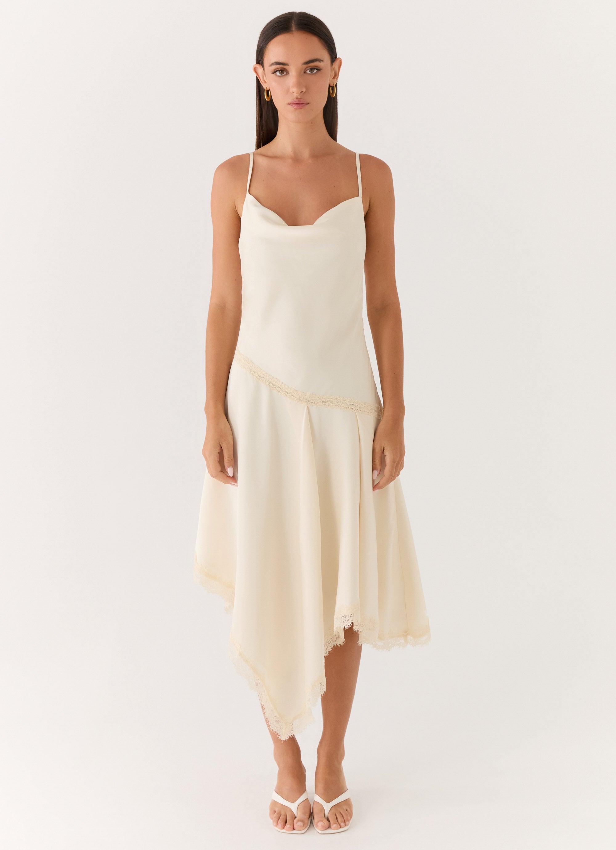 flamenco hem asymmetrical midi dress BHLDN Flamenco-Hem Asymmetrical Midi Dress