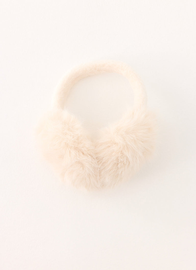 Collina Faux Fur Ear Muffs - Cream
