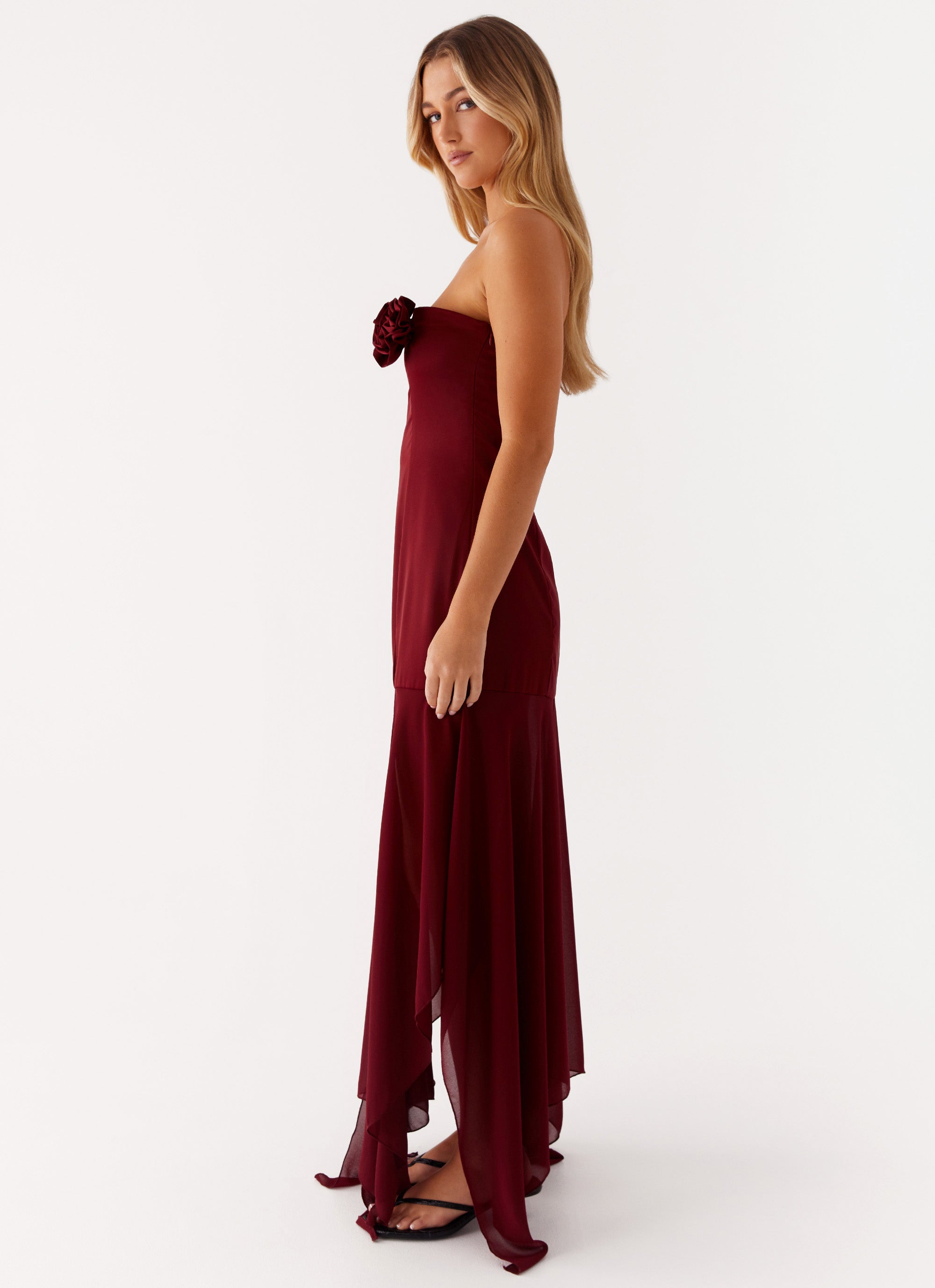 Collision Satin Maxi Dress - Cherry Red Peppermayo US Collision Satin Maxi Dress - Cherry Red Peppermayo US