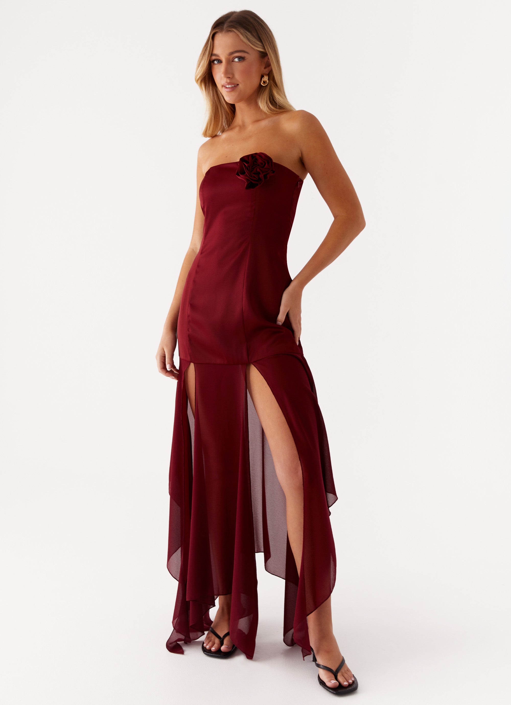 Collision Satin Maxi Dress - Cherry Red Cherry Red / US 8 Collision Satin Maxi Dress - Cherry Red Cherry Red / US 8