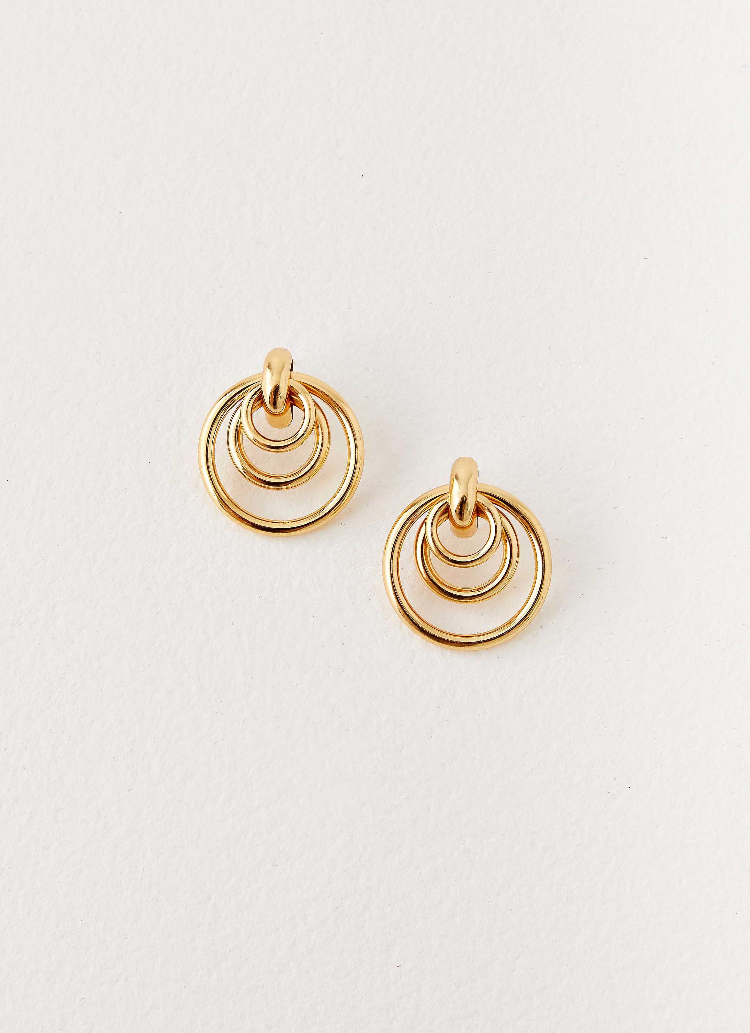 ★MIDNIGHT MOMENT.★ cosmic earring gold Cosmic Earrings - Gold – Peppermayo US