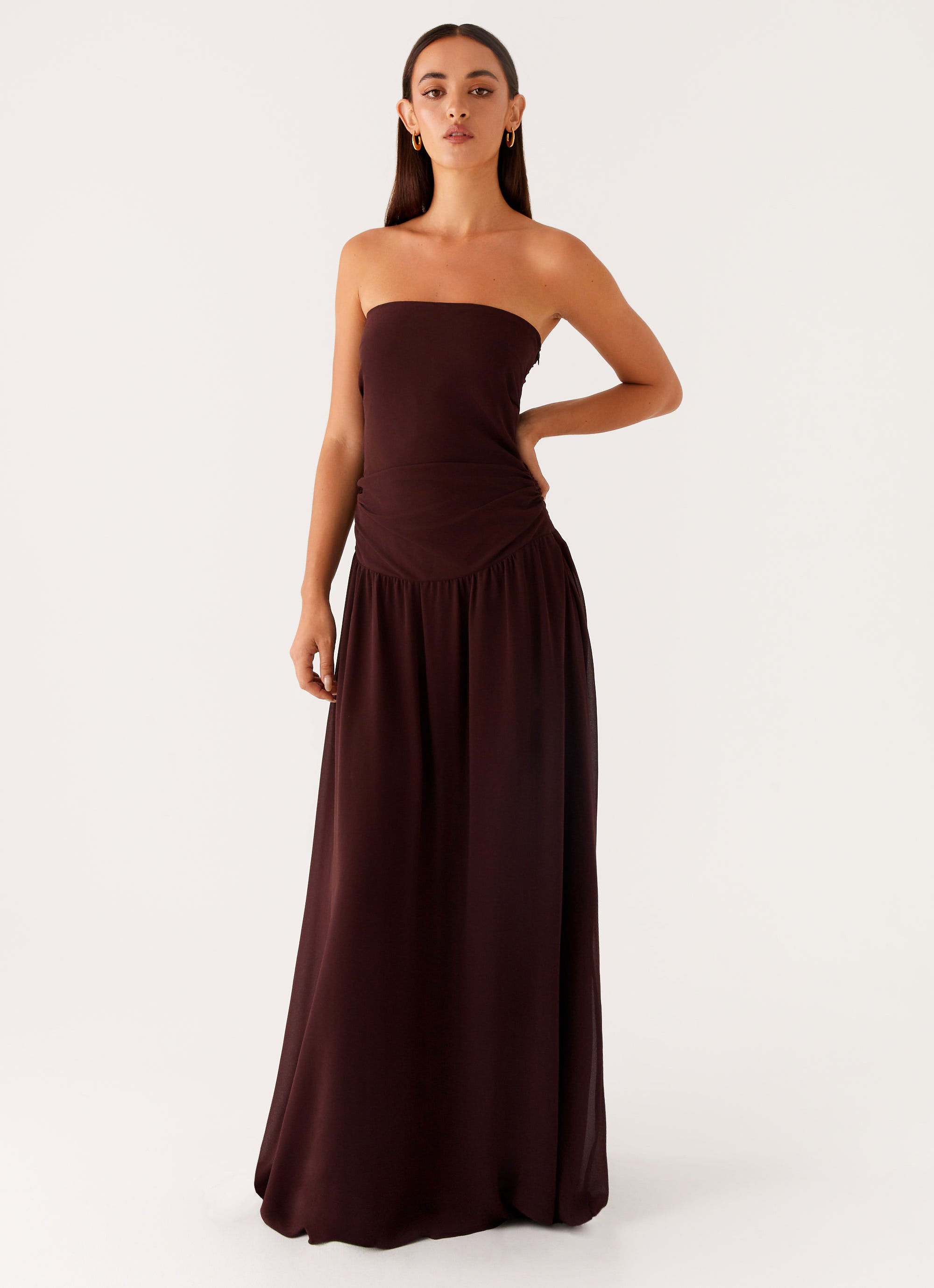 Covia Strapless Maxi Dress - Dark Chocolate Peppermayo US Covia Strapless Maxi Dress - Dark Chocolate Peppermayo US
