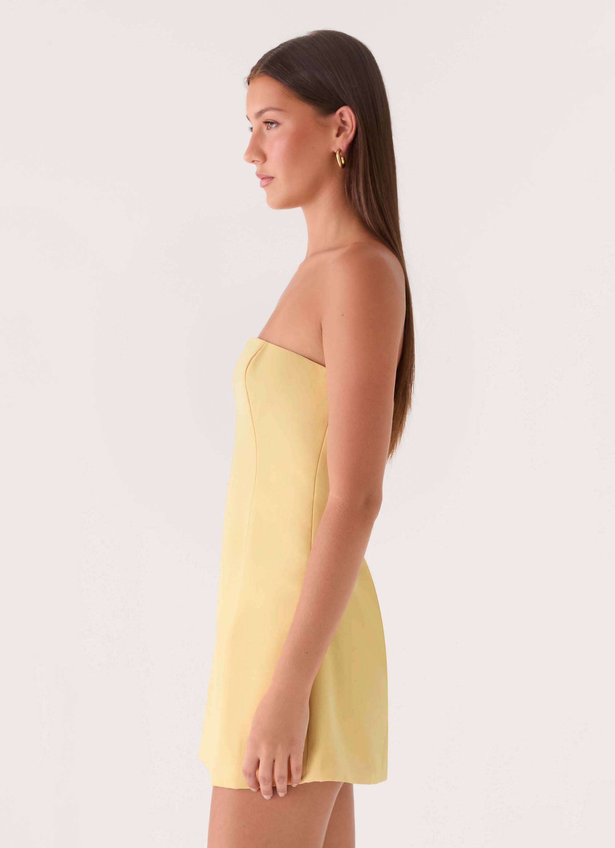 Della Strapless Mini Dress - Yellow Yellow / US 0 Della Strapless Mini Dress - Yellow Yellow / US 0