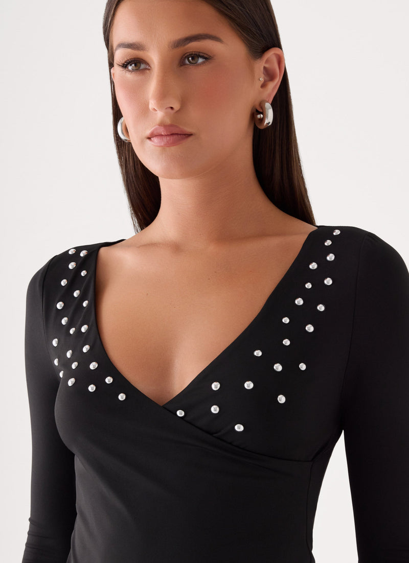 Diana Long Sleeve Top - Black