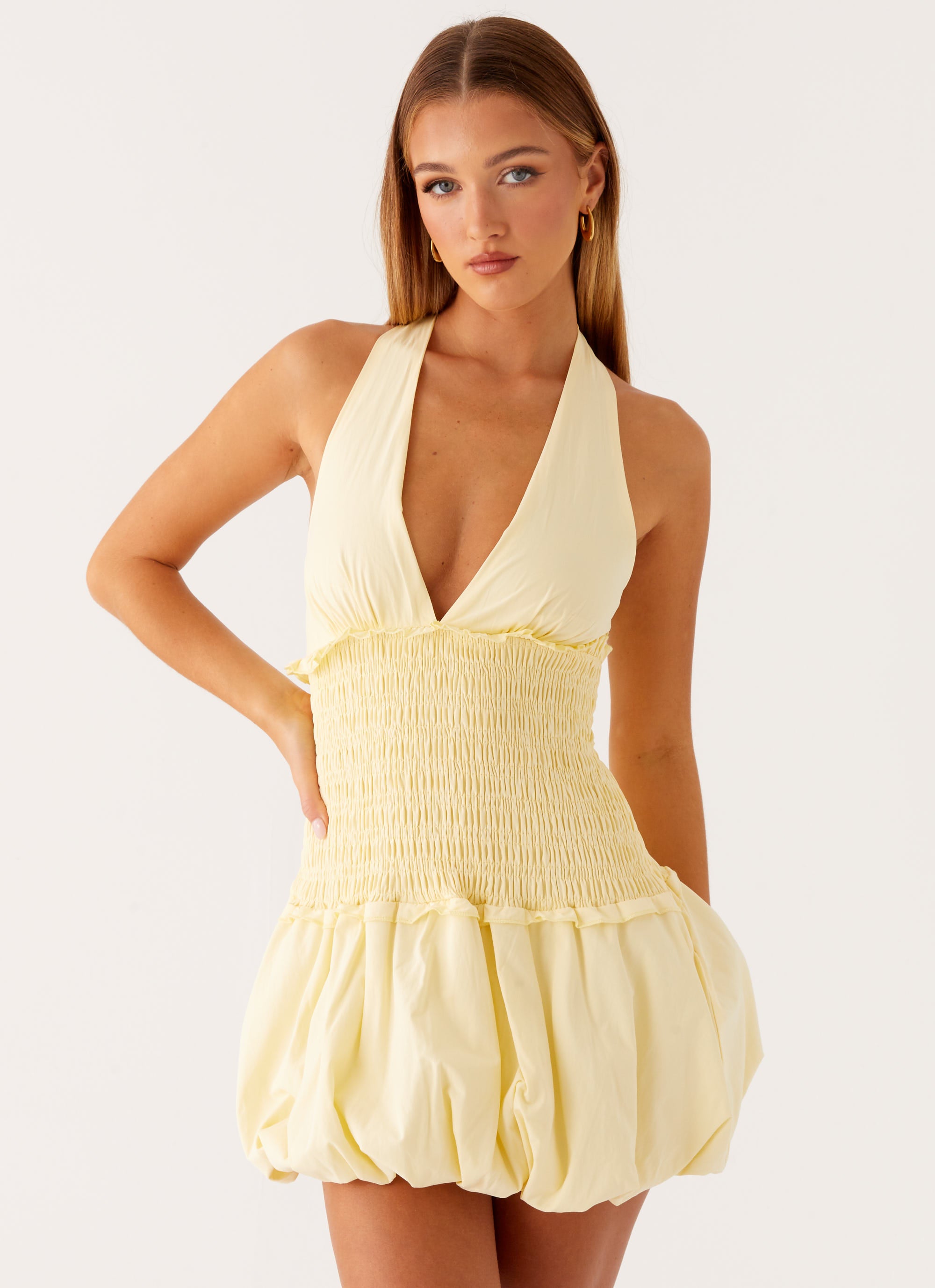 Dimi Bubble Mini Dress - Yellow Yellow / US 18 Dimi Bubble Mini Dress - Yellow Yellow / US 18