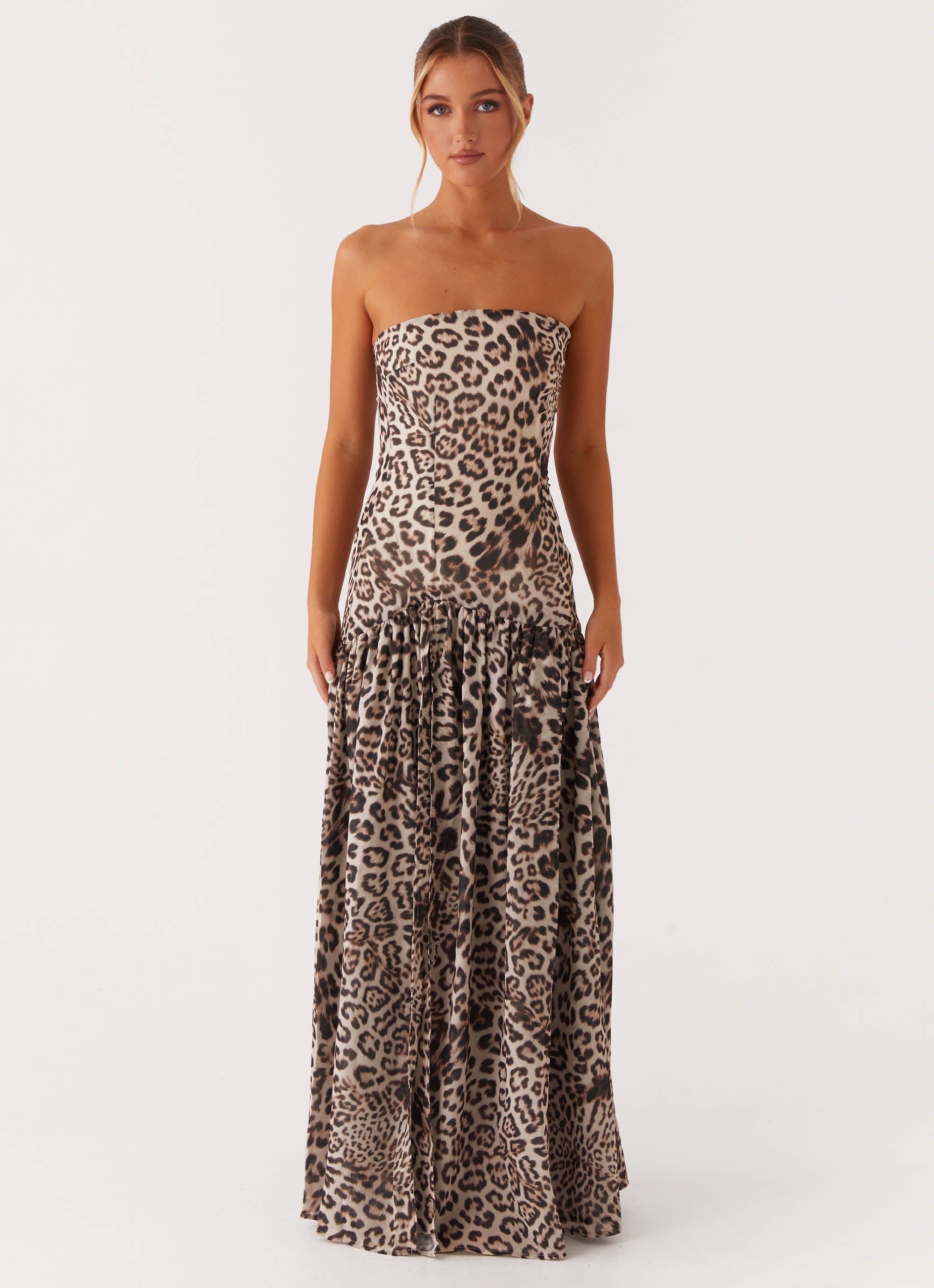 Eden Strapless Maxi Dress - Leopard Peppermayo US Eden Strapless Maxi Dress - Leopard Peppermayo US