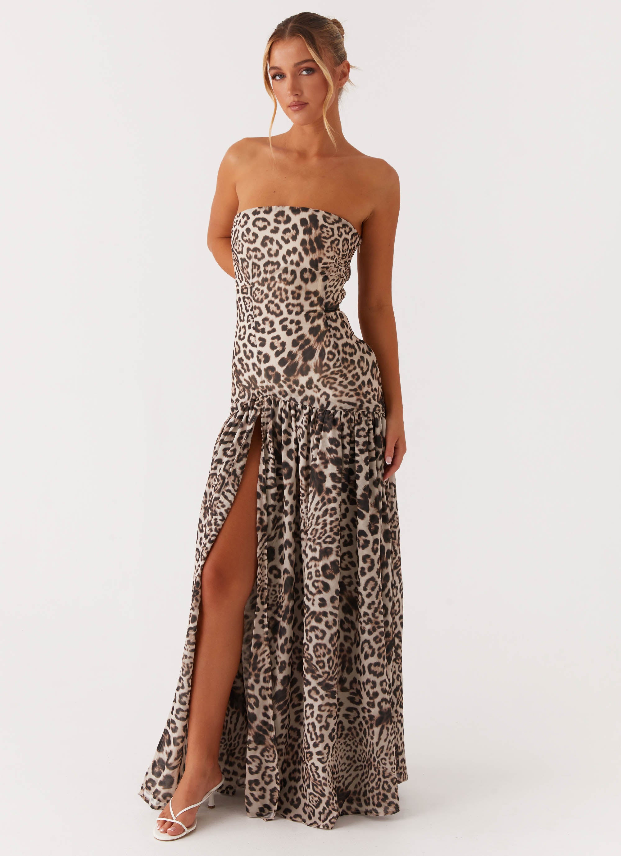 Eden Strapless Maxi Dress - Leopard Peppermayo US Eden Strapless Maxi Dress - Leopard Peppermayo US