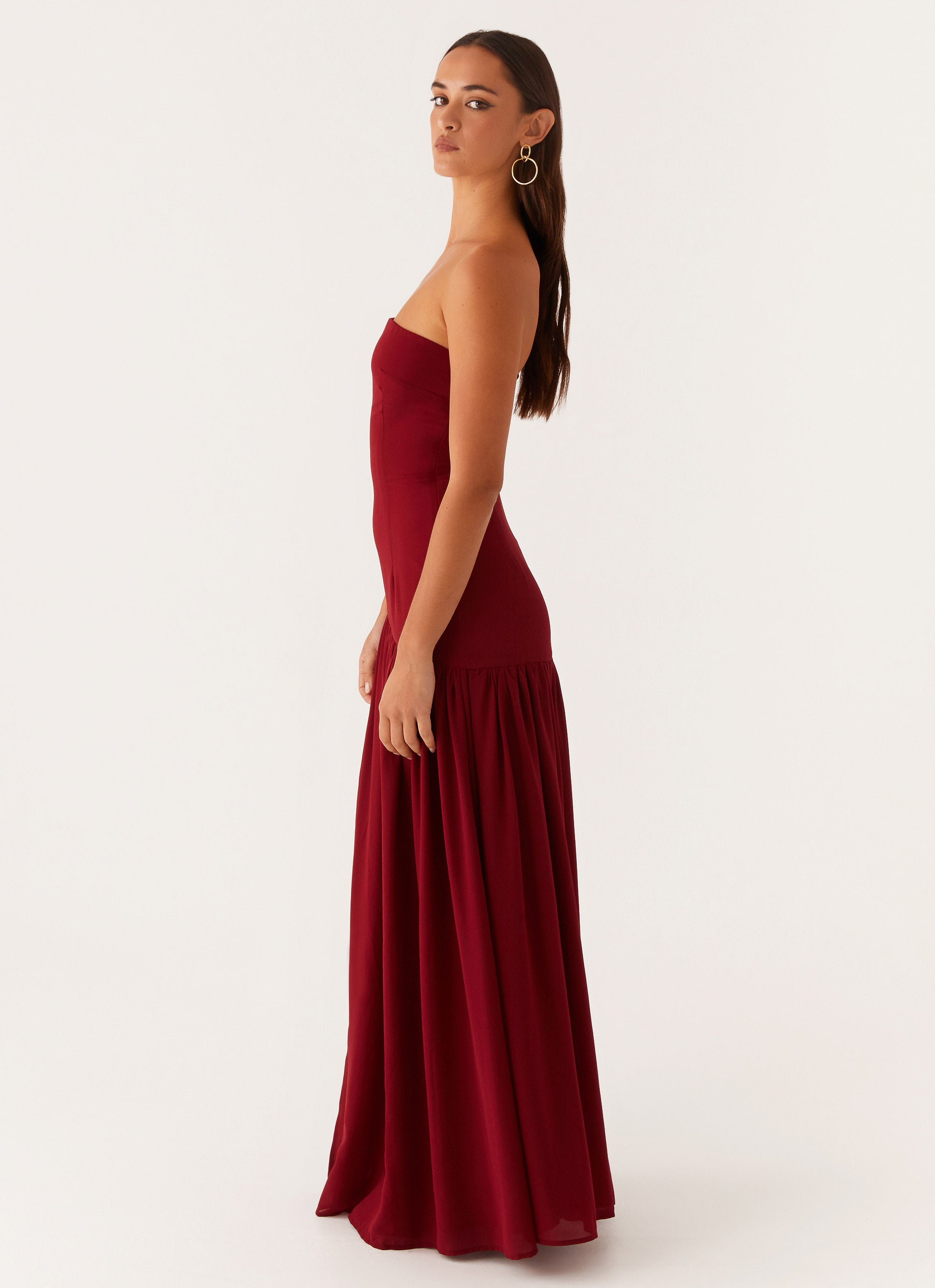 Eden Strapless Maxi Dress - Maroon Maroon / US 4 Eden Strapless Maxi Dress - Maroon Maroon / US 4