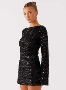 Edessa Sequin Mini Dress Black 2
