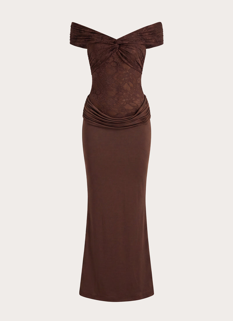Either Way Maxi Dress - Chocolate
