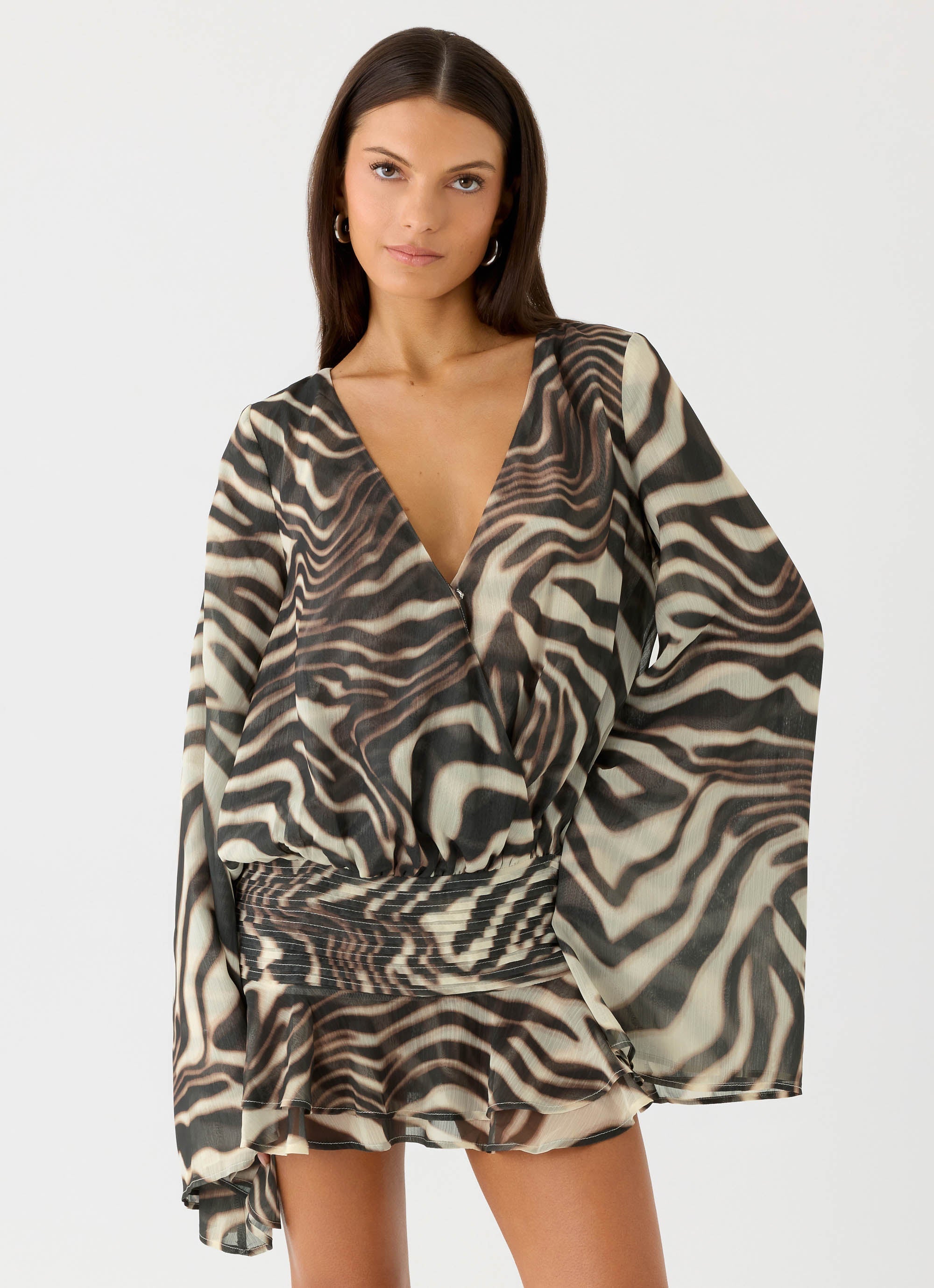 Elisana Mini Dress - Zebra Zebra / US 8 Elisana Mini Dress - Zebra Zebra / US 8