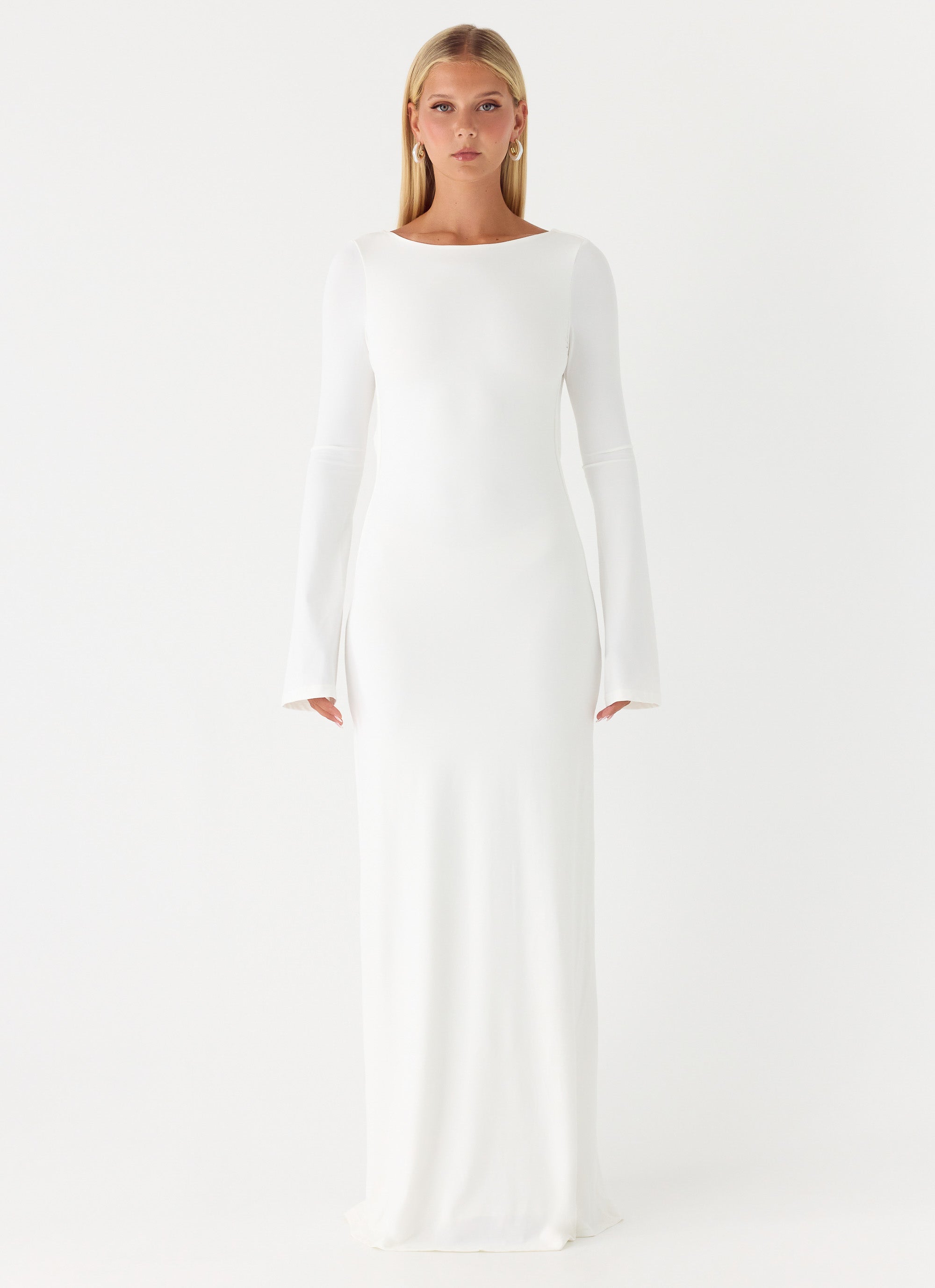 Elmont Long Sleeve Maxi Dress - White White / US 16 Elmont Long Sleeve Maxi Dress - White White / US 16
