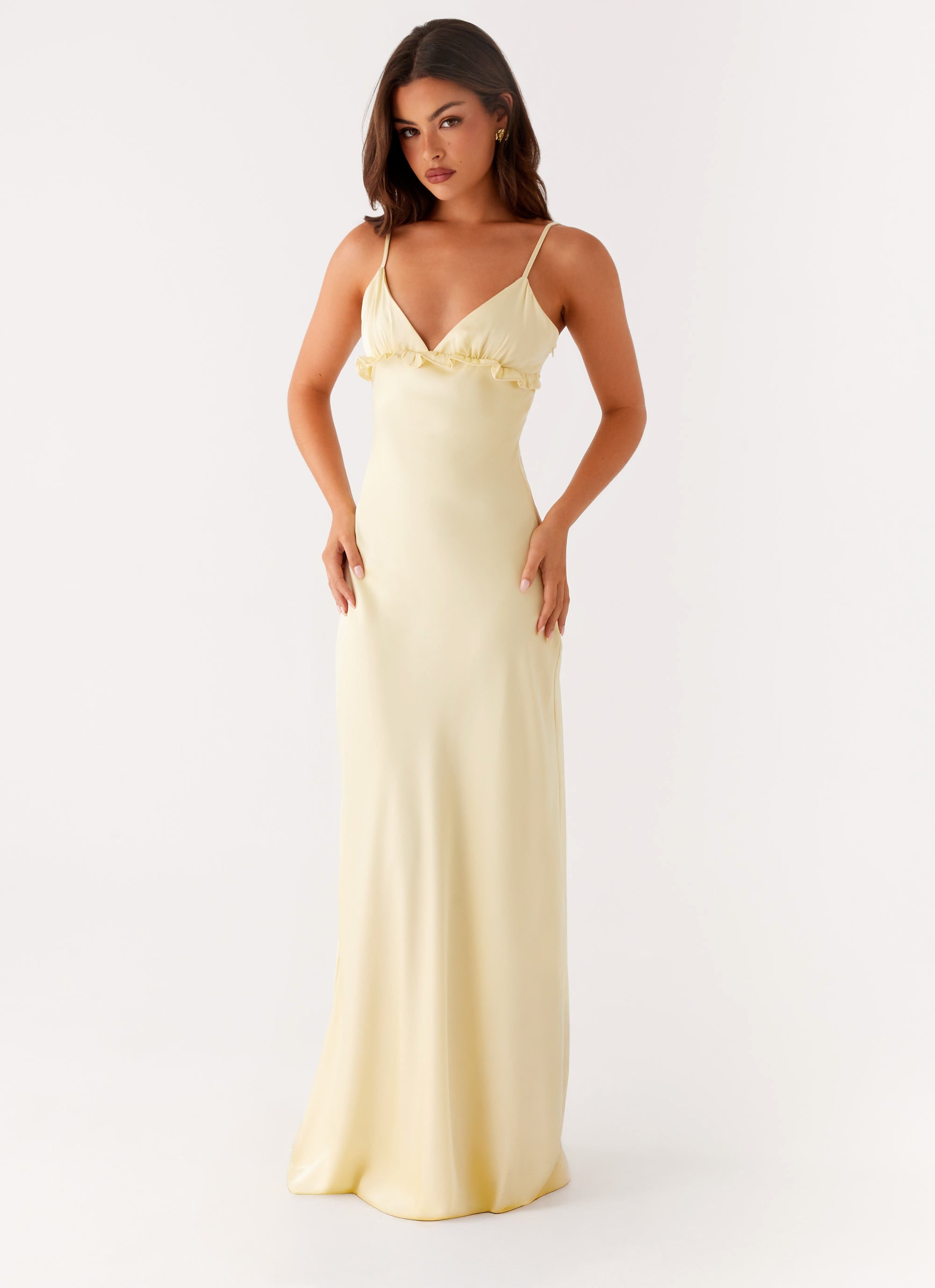 Elona Maxi Dress - Baby Yellow Baby Yellow / US 18 Elona Maxi Dress - Baby Yellow Baby Yellow / US 18