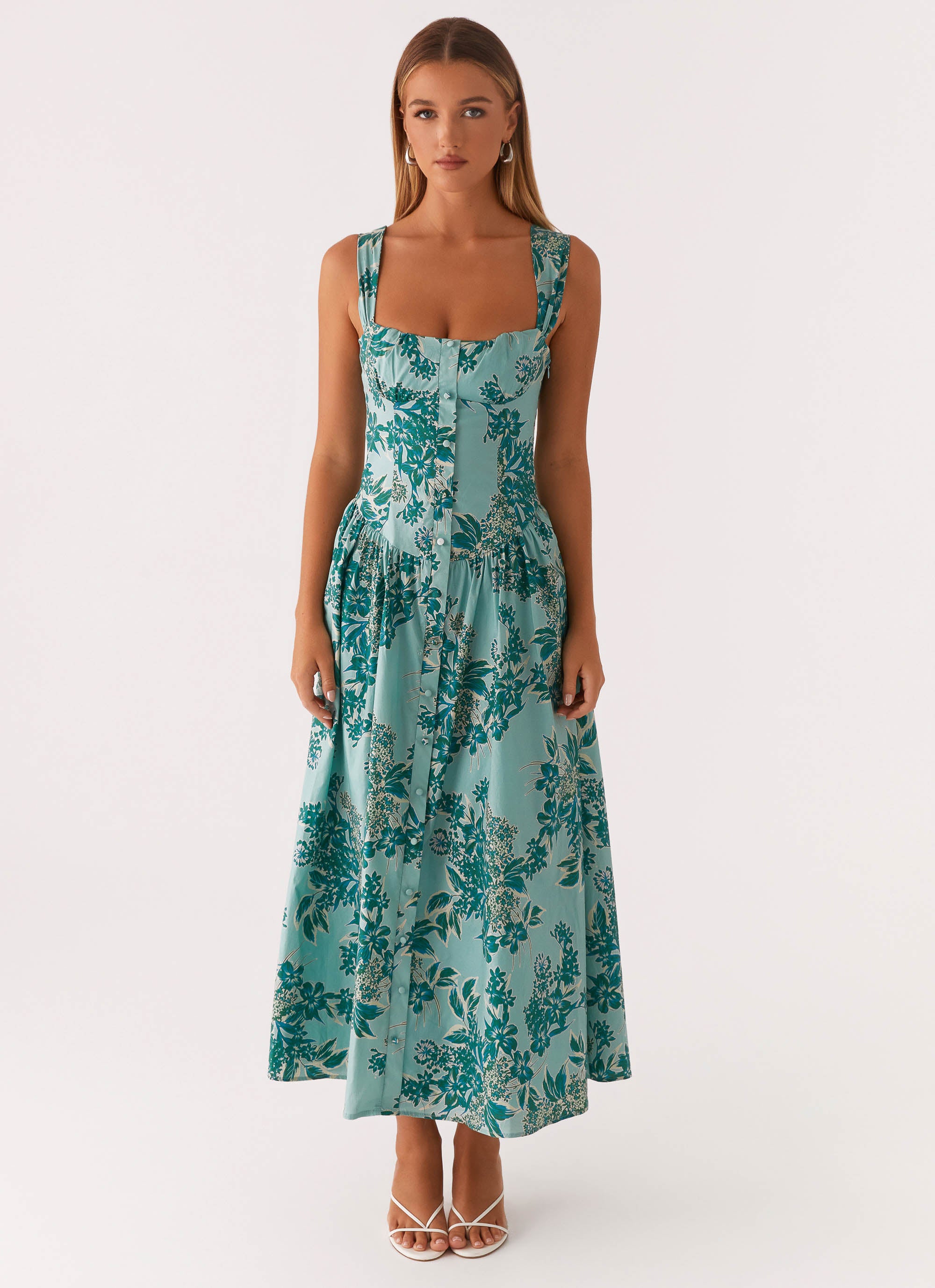 Emmalina Midi Dress - Cloud Nine Floral Cloud Nine Floral / US 12 Emmalina Midi Dress - Cloud Nine Floral Cloud Nine Floral / US 12