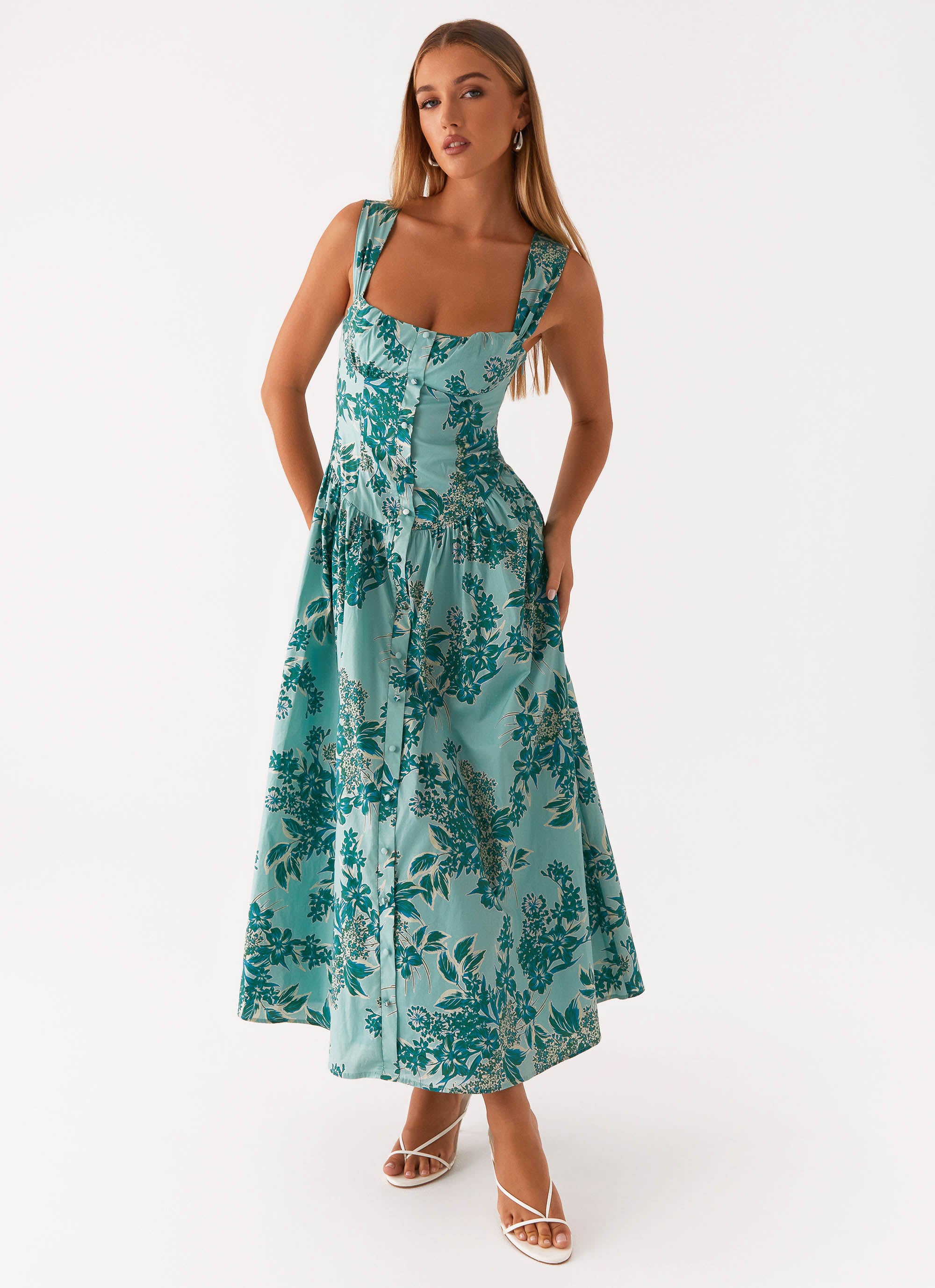 Emmalina Midi Dress - Cloud Nine Floral Cloud Nine Floral / US 12 Emmalina Midi Dress - Cloud Nine Floral Cloud Nine Floral / US 12
